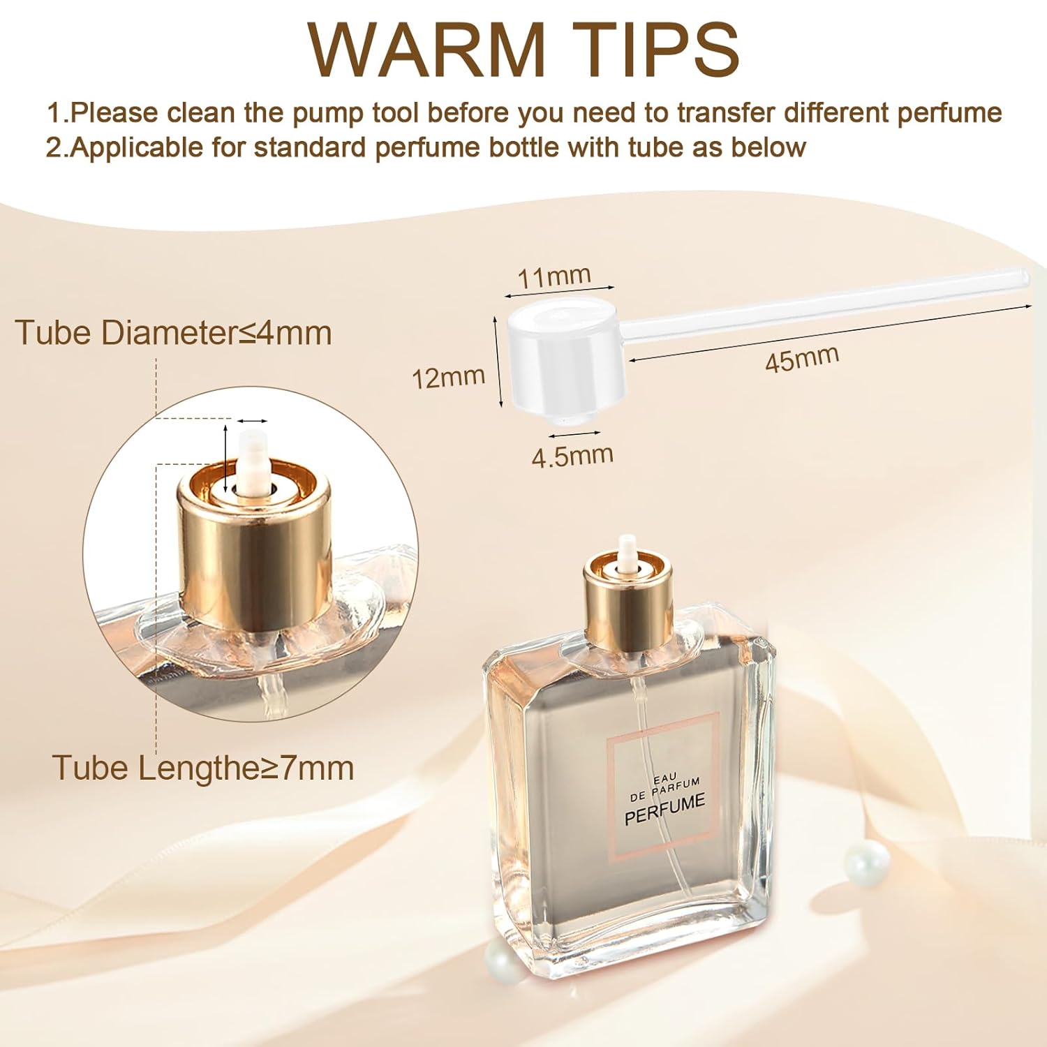 Domensi 60 Pcs 10/15/30/50 ml Glass Square Perfume Bottles Mini Glass Empty Spray Atomizer Bottles Bulk Refillable Perfume Dispenser Container with Pump Tool for Travel (15 ml,Gold) - Image 4