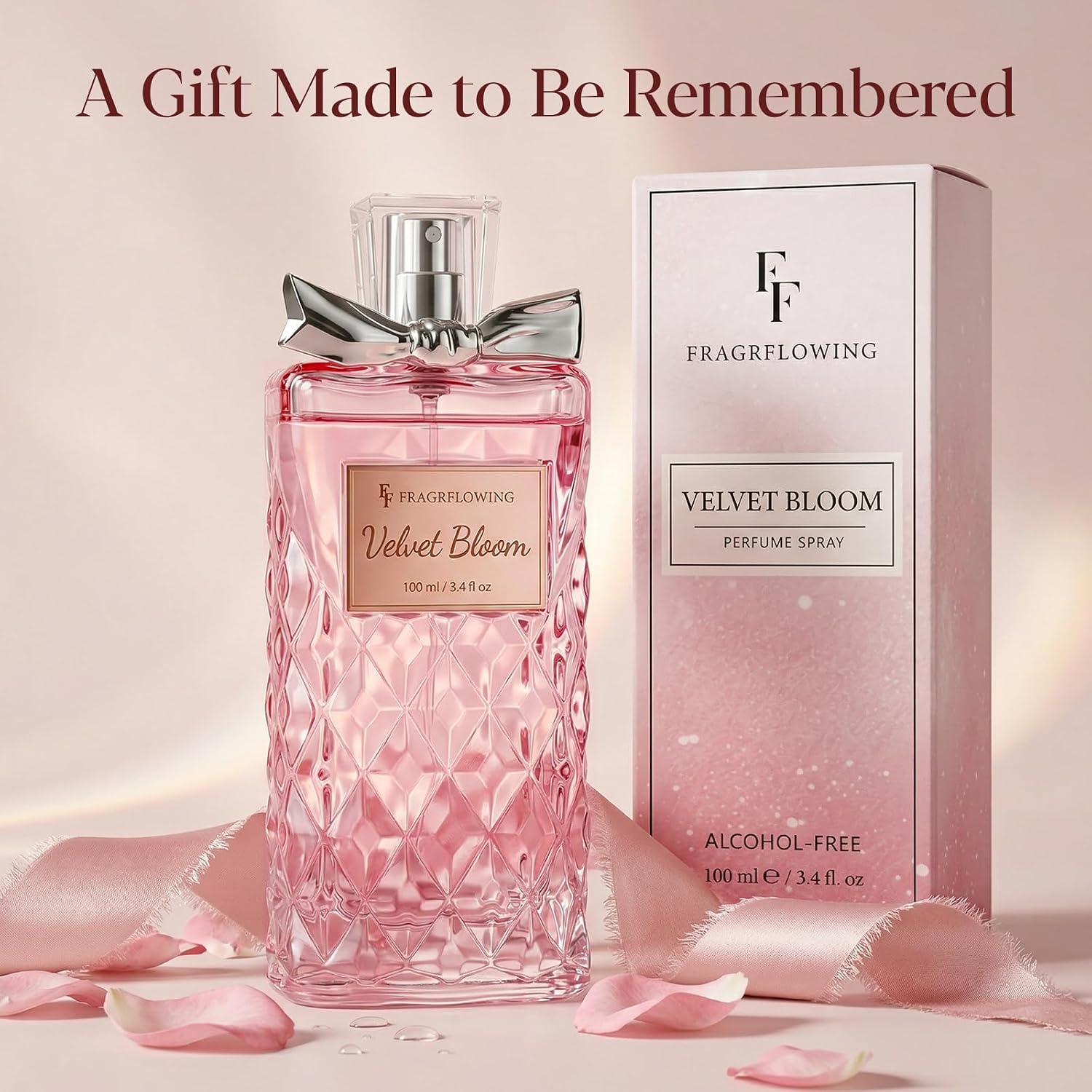 Perfume for Women, Alcohol-Free Long Lasting Floral Fragrance, Light & Soft Scent with Rose, Jasmine & Peony, Peach, Patchouli & Musk Base, 100ml / 3.4 fl oz, Gift for Women & Moms (Velvet Bloom) - Image 6