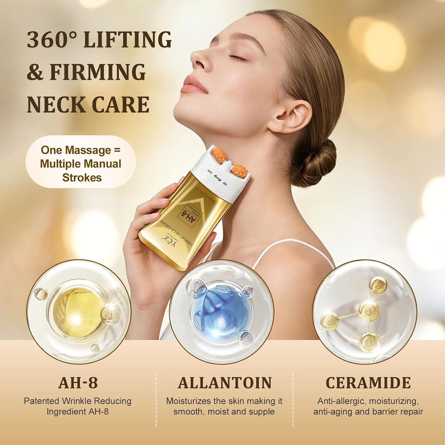 Ycz Neck-Eye Care Set - 5.99 Fl Oz Anti-Aging & Firming Treatment for Eye & Neck, Deep Moisturizing Formula with Revitalizing Ingredients | Suitable for All Skin Types A Gift Made for Family - Image 3
