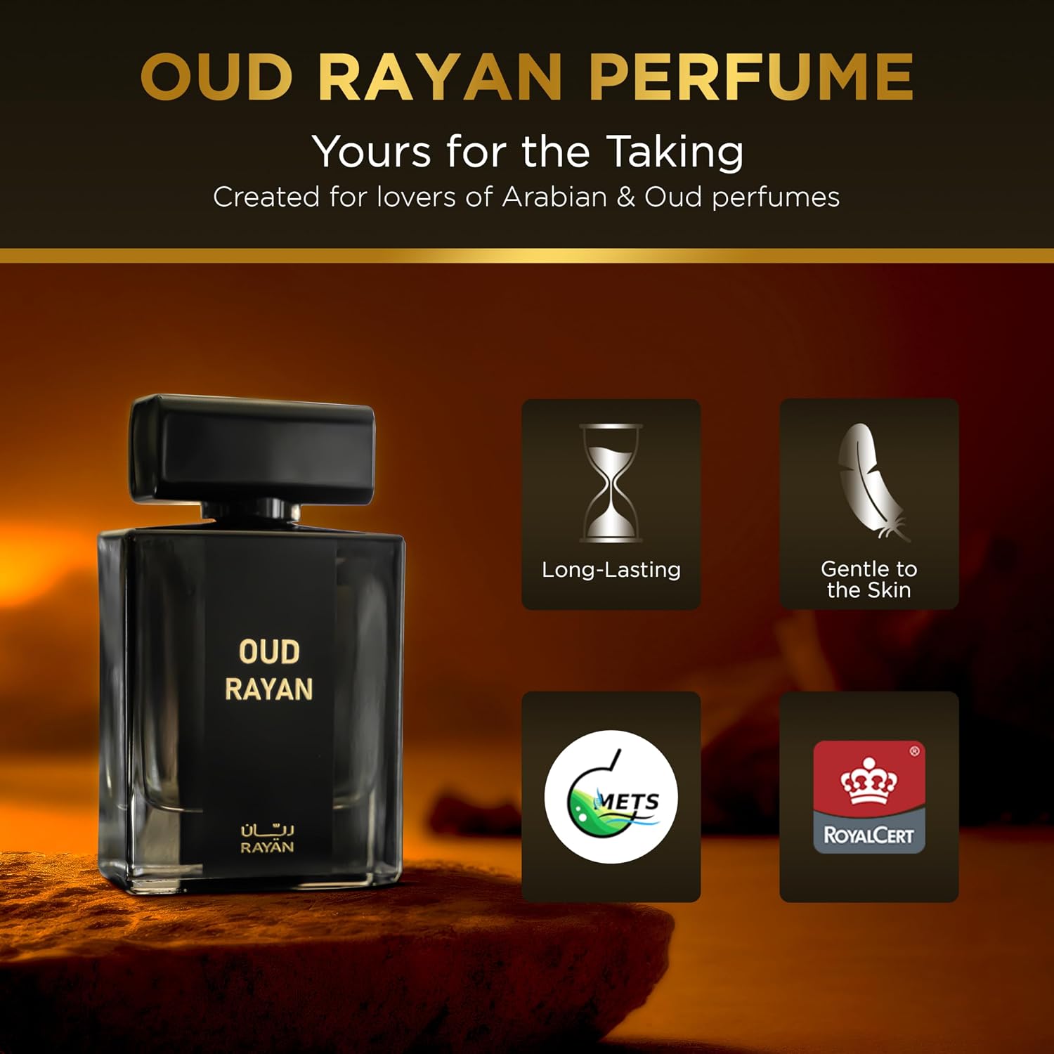 RAYAN Modern Oud Perfume for Men - Arabian Eau De Parfum, 100mL (3.34 Fl oz) Perfumes Arabes Para Hombres, Long Lasting Perfume with Oud, Sandalwood, Cardamom, Amber - An Ideal Gift for All Occasions - Image 5