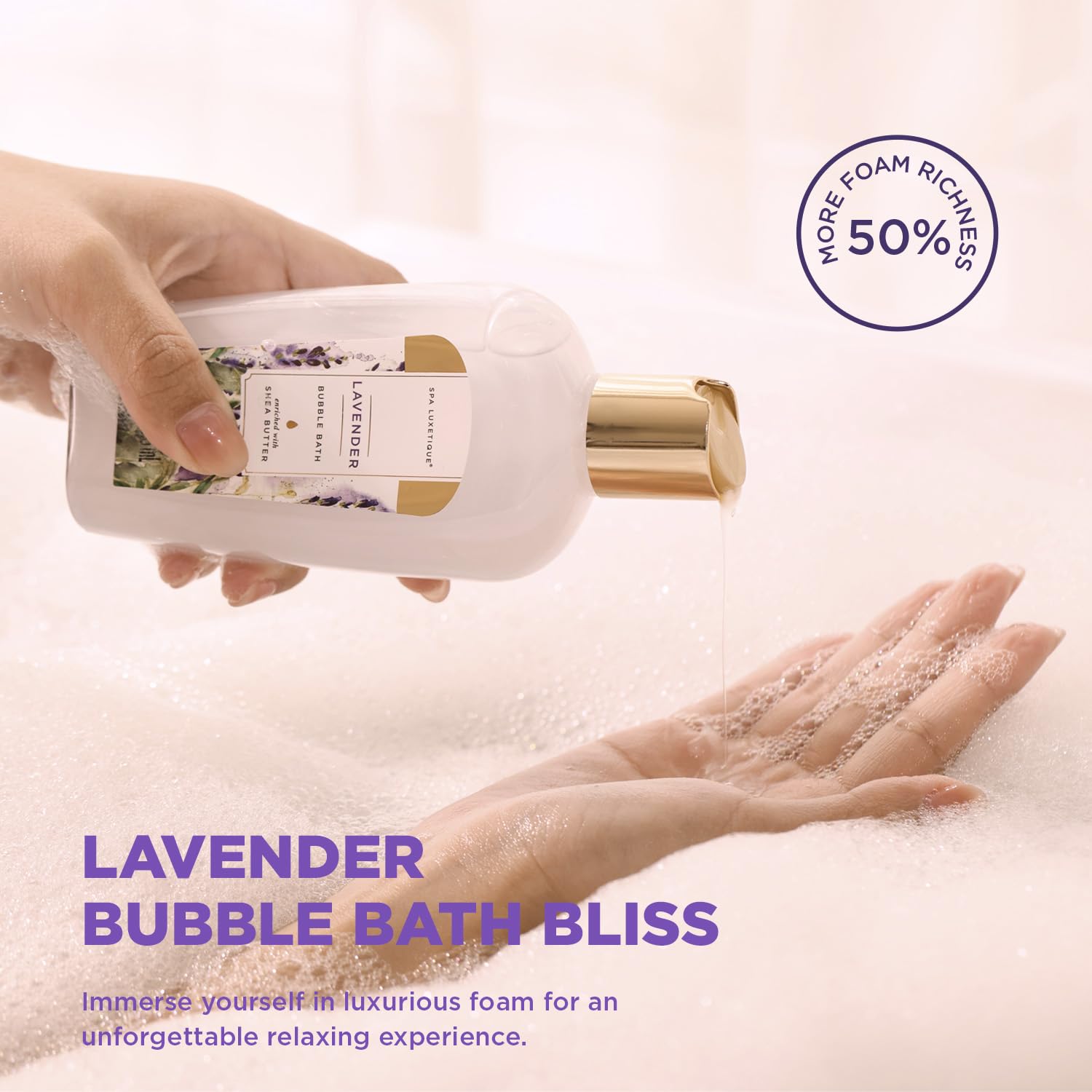 Spa Luxetique Gifts for Women Lavender Gift Baskets for Women 15pcs Bath and Body Work Gift Set With Tote Bag Bath Sets for Women Mothers Day Gifts for Her - Image 3