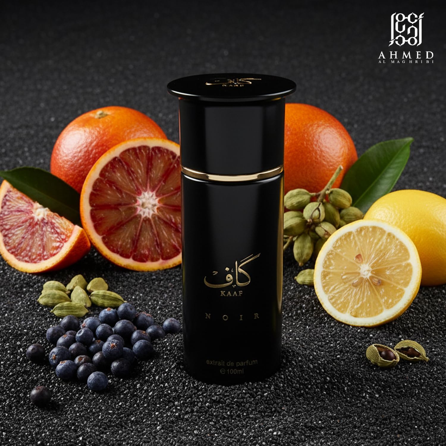 Ahmed Al Maghribi Kaaf Noir Extrait De Parfum 3.4 Oz – Luxury Unisex Long Lasting Perfume for Men & Women | Citrus Woody Aromatic Fragrance with Vetiver, Lavender, Musk | Premium Arabic Perfume - Image 4