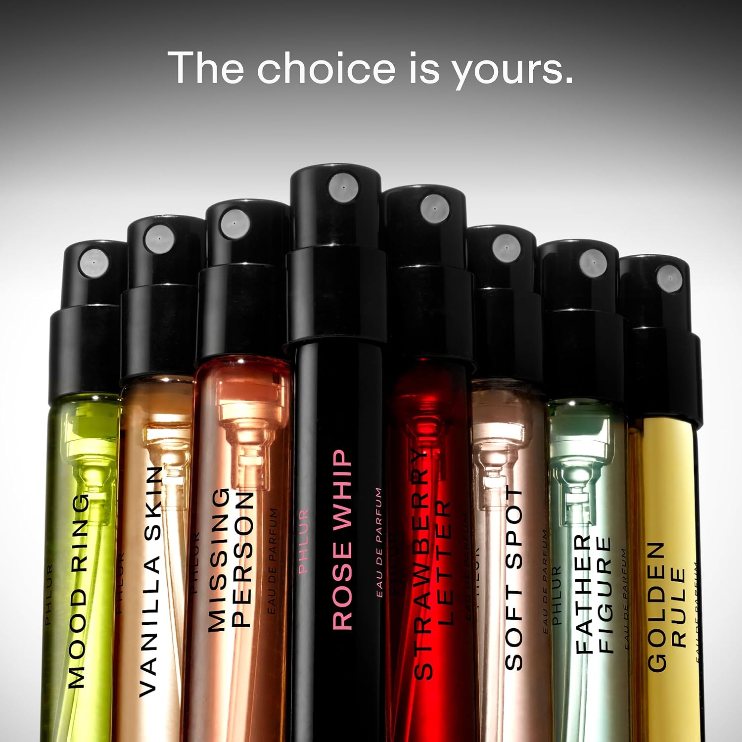 PHLUR Fragrance Discovery Set (2025) - 8pc Perfume Sample Set ft. New Releases Vanilla Skin, Rose Whip & Golden Rule - 2mL Mini Perfume Fine Fragrance Samples (8 x 2mL) - Image 2
