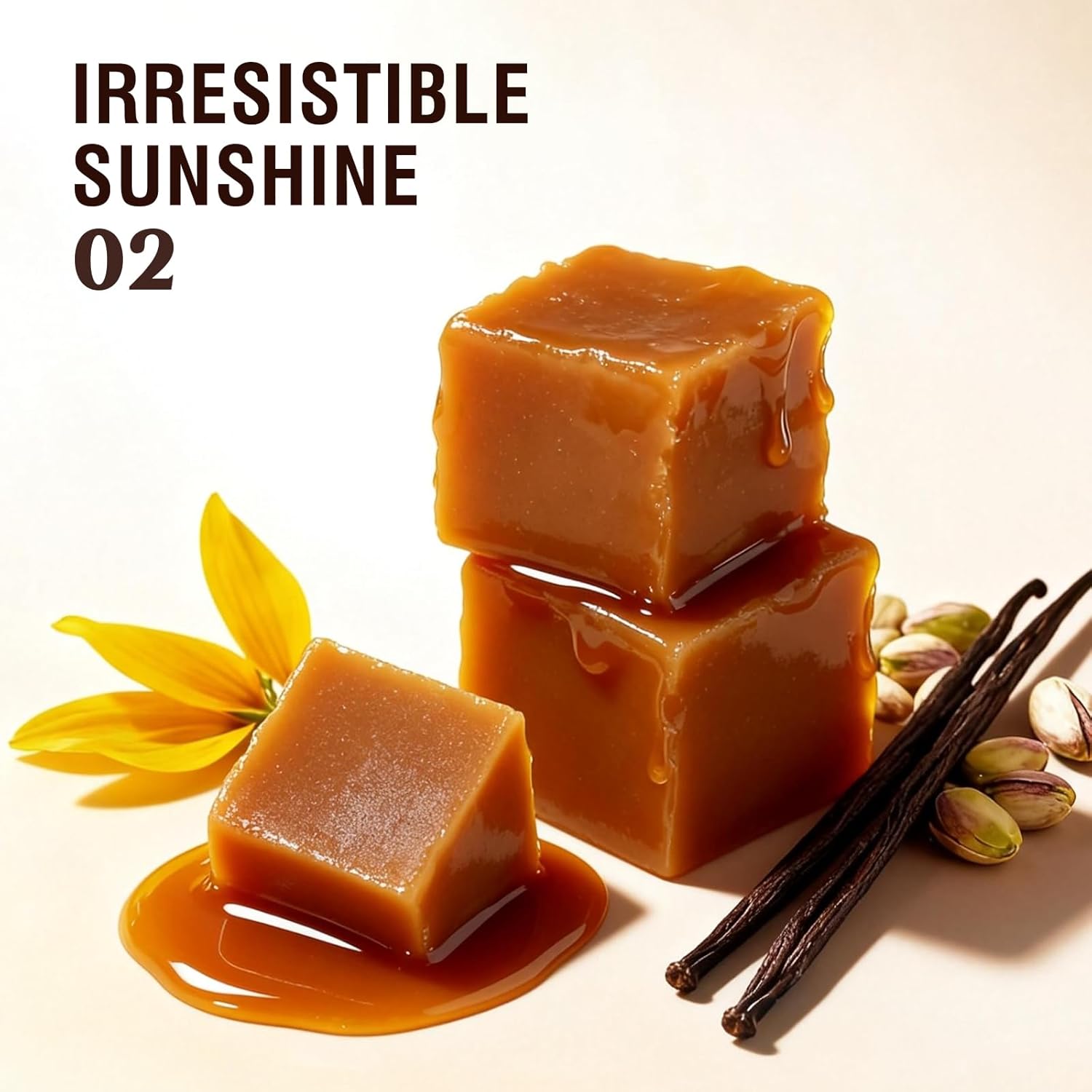 Sttes Perfume 02# Irresistible Sunshine for Women - Pistachio, Vanilla & Salted Caramel Eau de Perfume 100ml (3.4fl oz) Sweet Gourmand Caramel Vanilla Fragrance (Evolution of 602) - Image 4