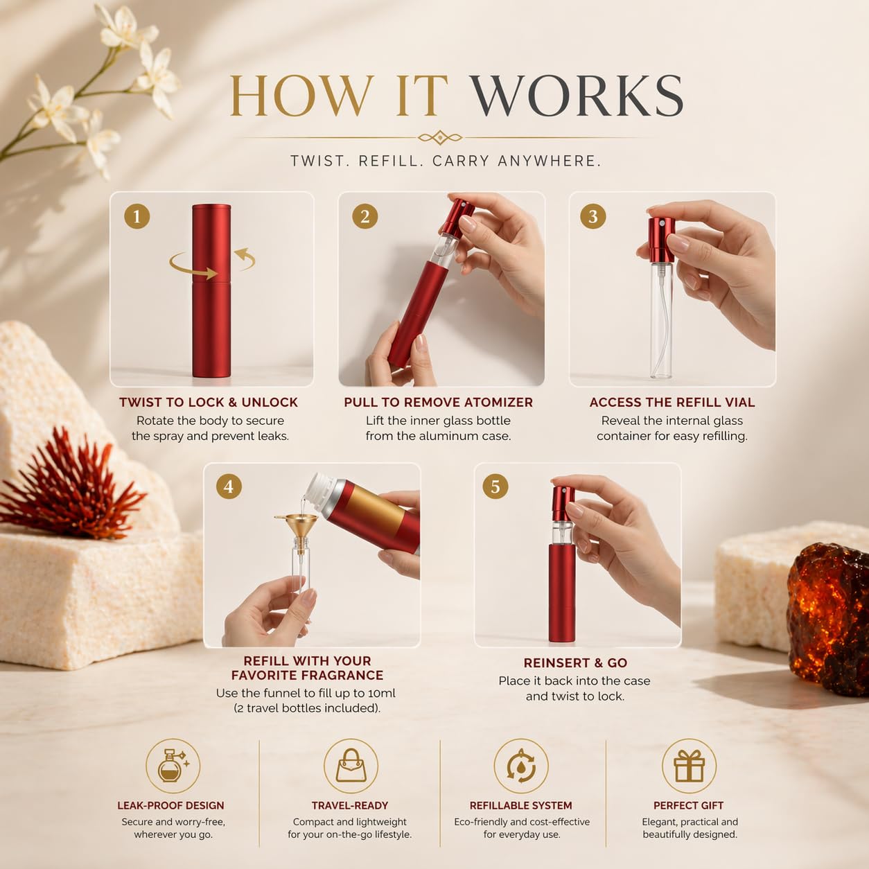 Luxury Refill Kit Inspired by B.acarrat R.ouge 5.40 – 100ml Elixir Bottle + 50ml Bottle Bundle – 2 Travel Size 10ml – Long Lasting Perfume Set for Women & Men - Image 6