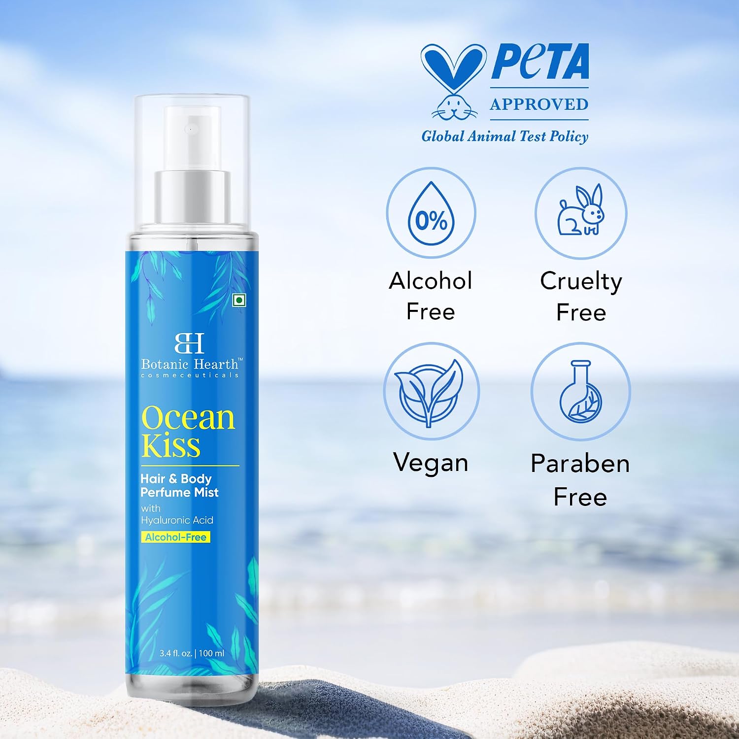 Botanic Hearth Ocean Kiss Hair Perfume & Body Mist, Long-Lasting Hair Deodorizer & Body Scent for Women & Men, Alcohol-Free Clean Fragrance Hair Spray For Everyday Wear, All Day Freshness, 3.4 Fl Oz - Image 6
