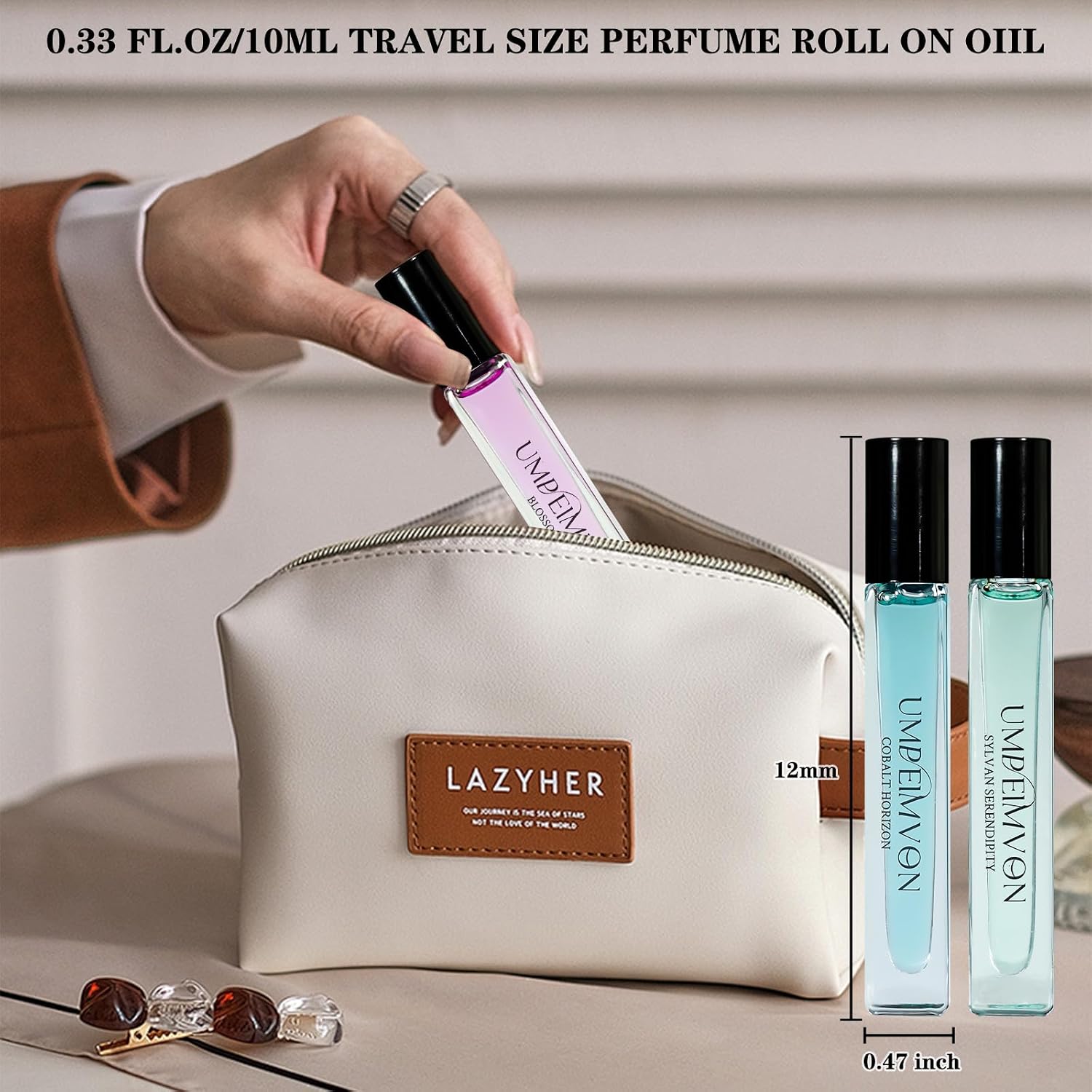Perfume Oil Roll On Perfume, Unisex Long Lasting Body Oil, Scent from Flora and Nature, Travel Size 0.33 Fl. Oz - Image 7