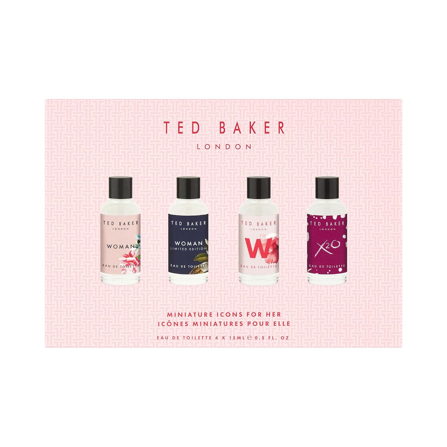 Ted Baker Mini Perfume Gift Set for Her Miniature Fragrances: Woman, Woman Limited Edition, W, X2O Travel Friendly, Floral & Fruity Eau de Toilette Collection 4 x 0.5 fl oz - Image 2