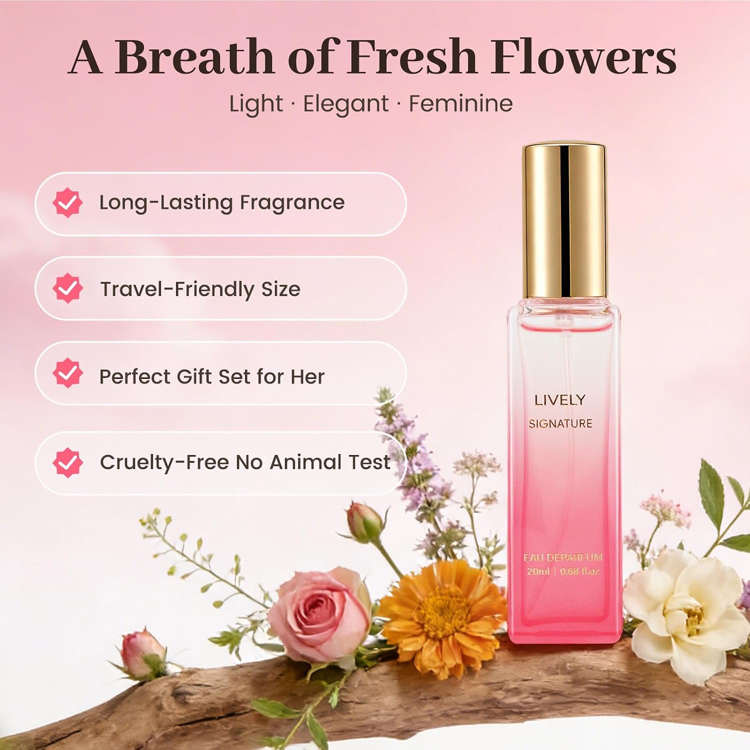 Perfume Gift Set for Women, 4x20ml Travel Size Perfume, Fresh Floral Fruity Fragrance Set, Eau de Parfum Spray, Gift Set for Women, Girlfriend & Mom - Image 3