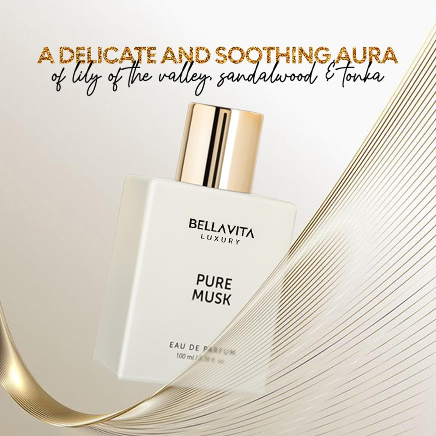Bellavita Luxury Pure Musk Eau de Parfum | 100 ml (3.4 fl.oz.) | Perfume for Men and Women | Floral, Lily of the Valley, Sandalwood, Tolu Balsam Notes | Long Lasting Unisex Fragrance - Image 3