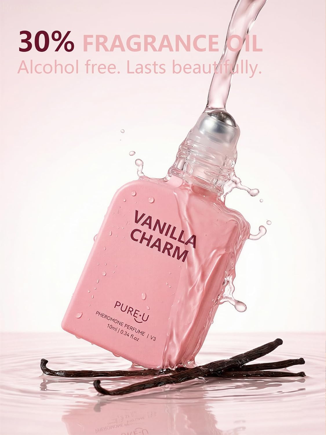 PUREU Creamy Vanilla Sandalwood Pheromone Perfume Oil for Women, Long Lasting Extrait de Parfum Roll On with Clip-on Keychain, Alcohol-Free Sweet Gourmand Travel Size for Date & On-the-Go, 0.34 Fl OZ - Image 6