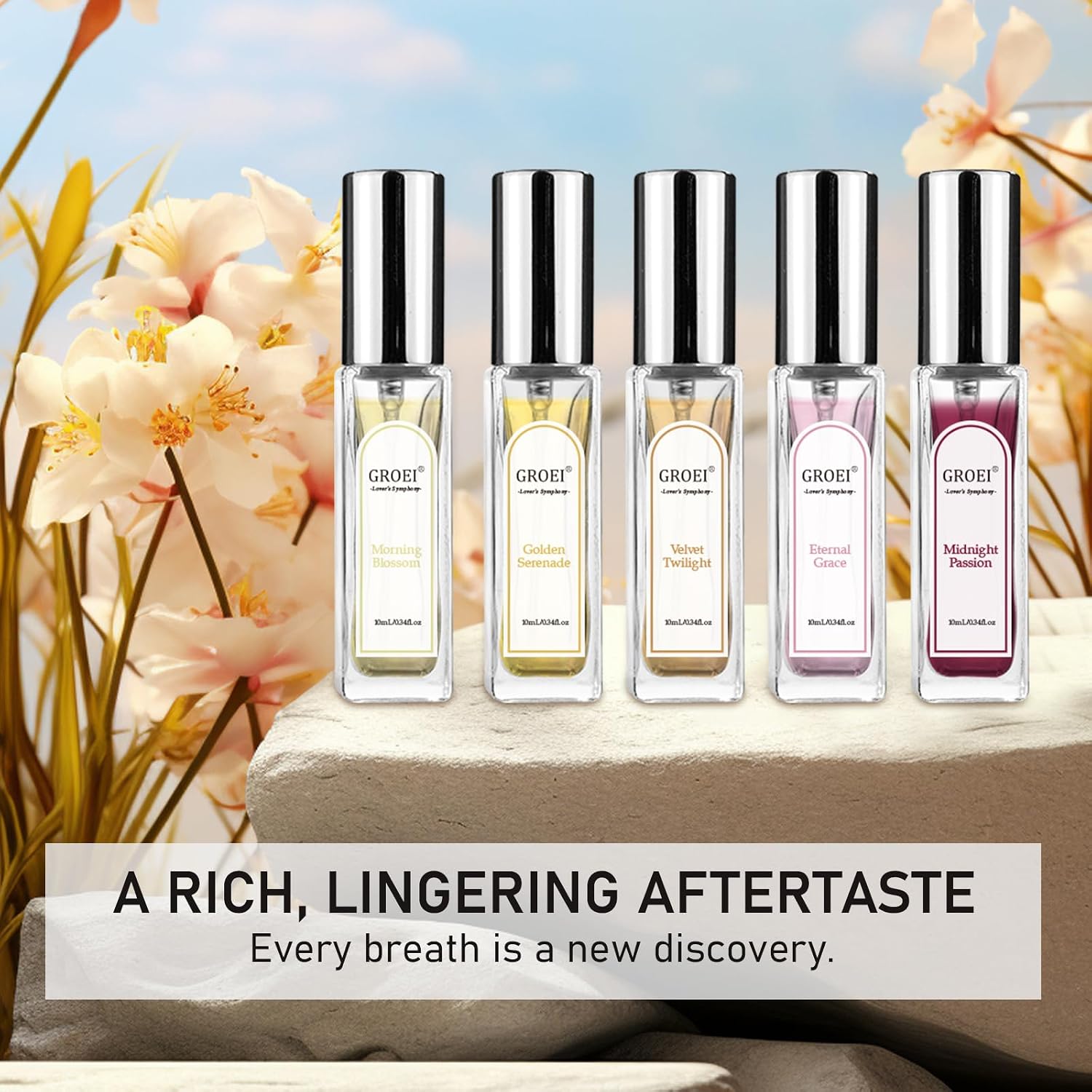 5-Piece Lover's Symphony Eau de Parfum Set – Floral & Fruity Perfume Sample Set for Women, Travel Size Mini Spray, Gift Box for Holiday Birthday Valentine's Day - Image 7