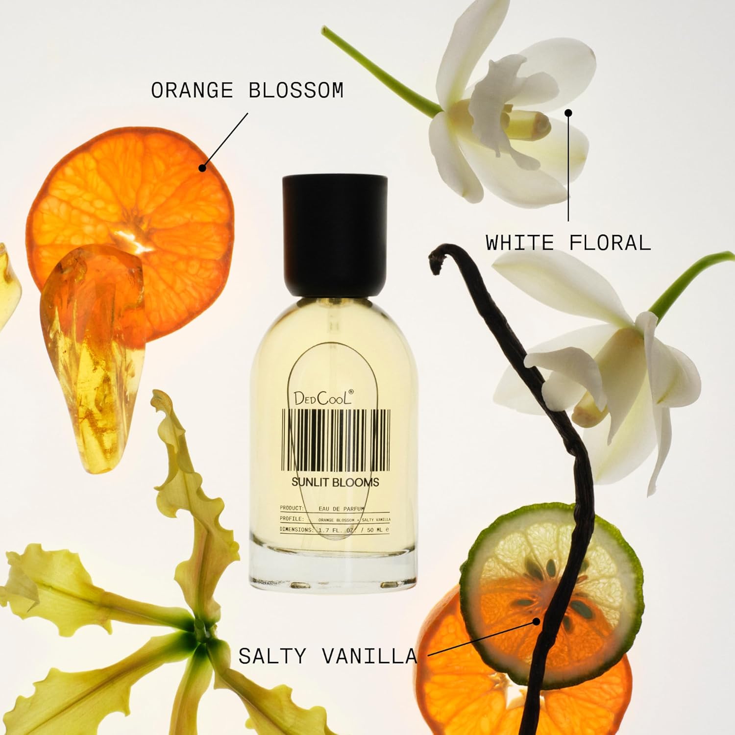 DedCool Eau de Parfum | Sunlit Blooms | Orange Blossom, White Floral & Salty Vanilla | Clean Unisex Fragrance | Non-Toxic, Vegan | Travel Size Perfume, 15 mL - Image 3