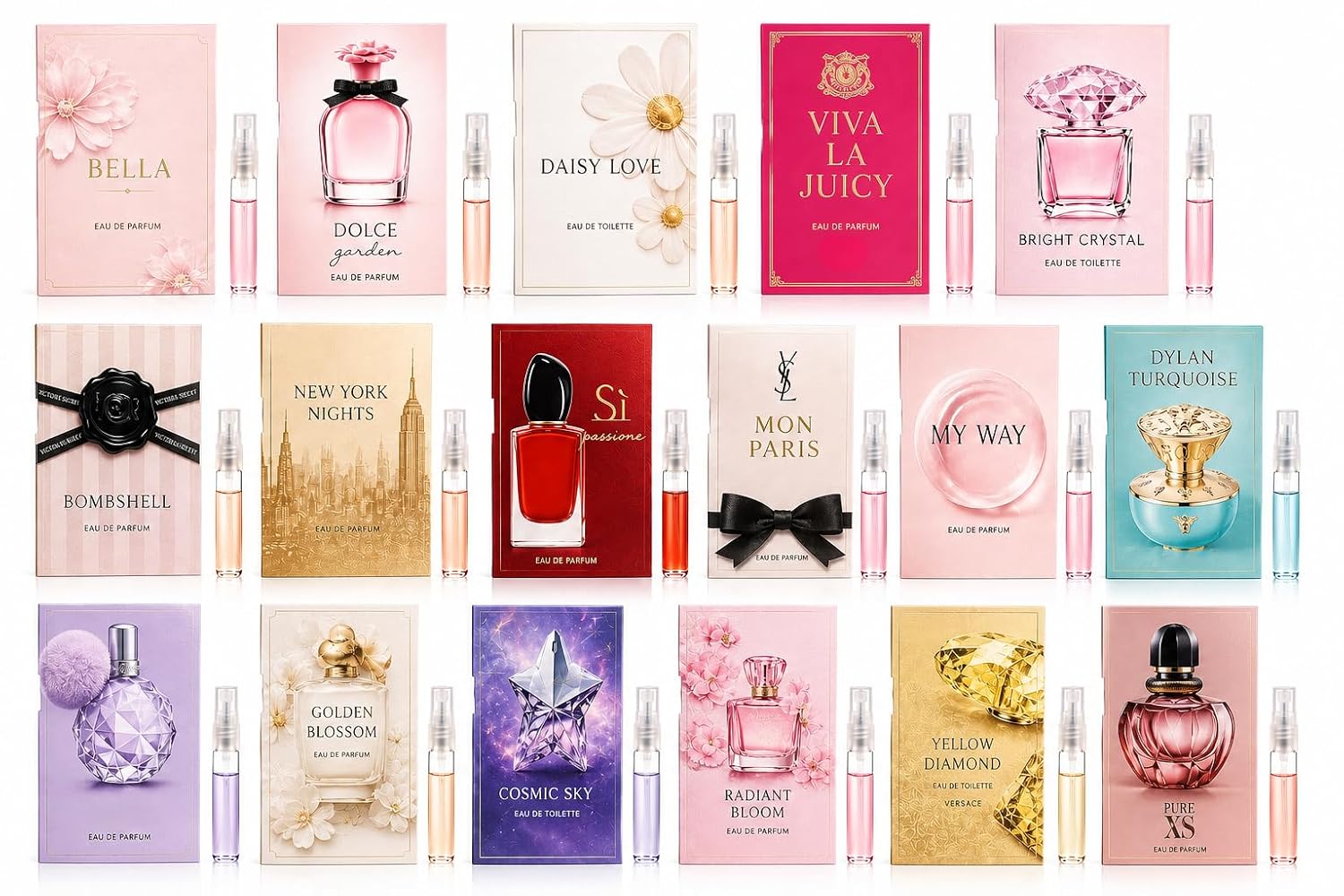 Travel Perfume Set for Women – 8 Mini Fragrance Samples, Portable Perfume Vials for Purse & Trips