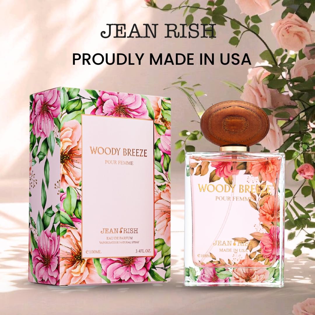 Jean Rish Woody Breeze Perfume for Women Eau De Parfum, Long-Lasting Luxury Fragrance, Made In USA - Pear, Jasmine, Iris, Vanilla, Patchouli Scent - 100ml / 3.4 oz - Image 3