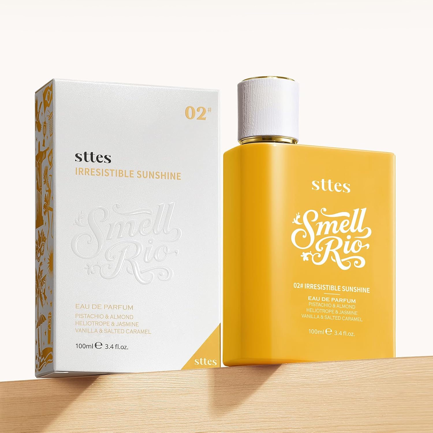 Sttes Perfume 02# Irresistible Sunshine for Women - Pistachio, Vanilla & Salted Caramel Eau de Perfume 100ml (3.4fl oz) Sweet Gourmand Caramel Vanilla Fragrance (Evolution of 602) - Image 9