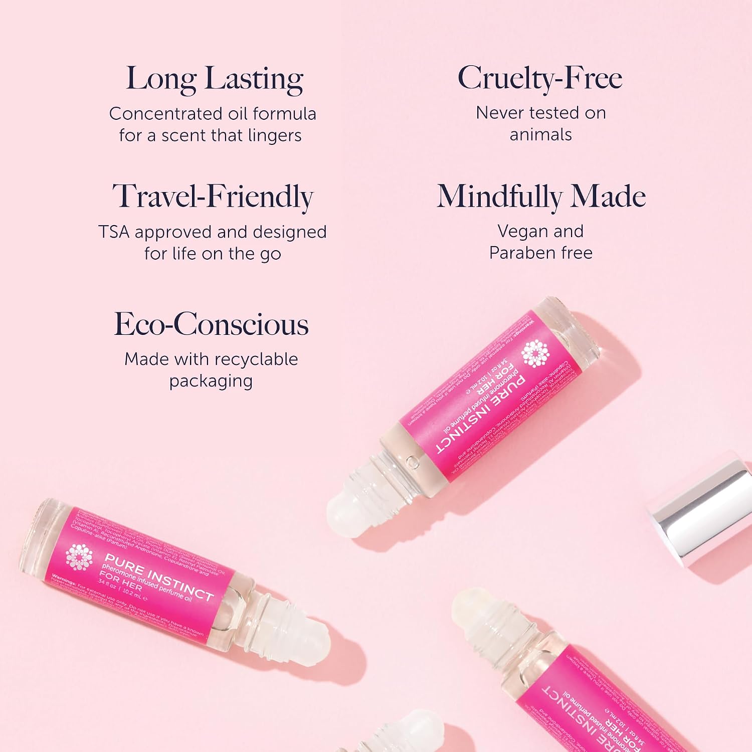 Pure Instinct Perfume with Pheromone Infused Essential Oil for Her - Roll on 10.2 ml | 0.34 Fl. Oz - Image 5