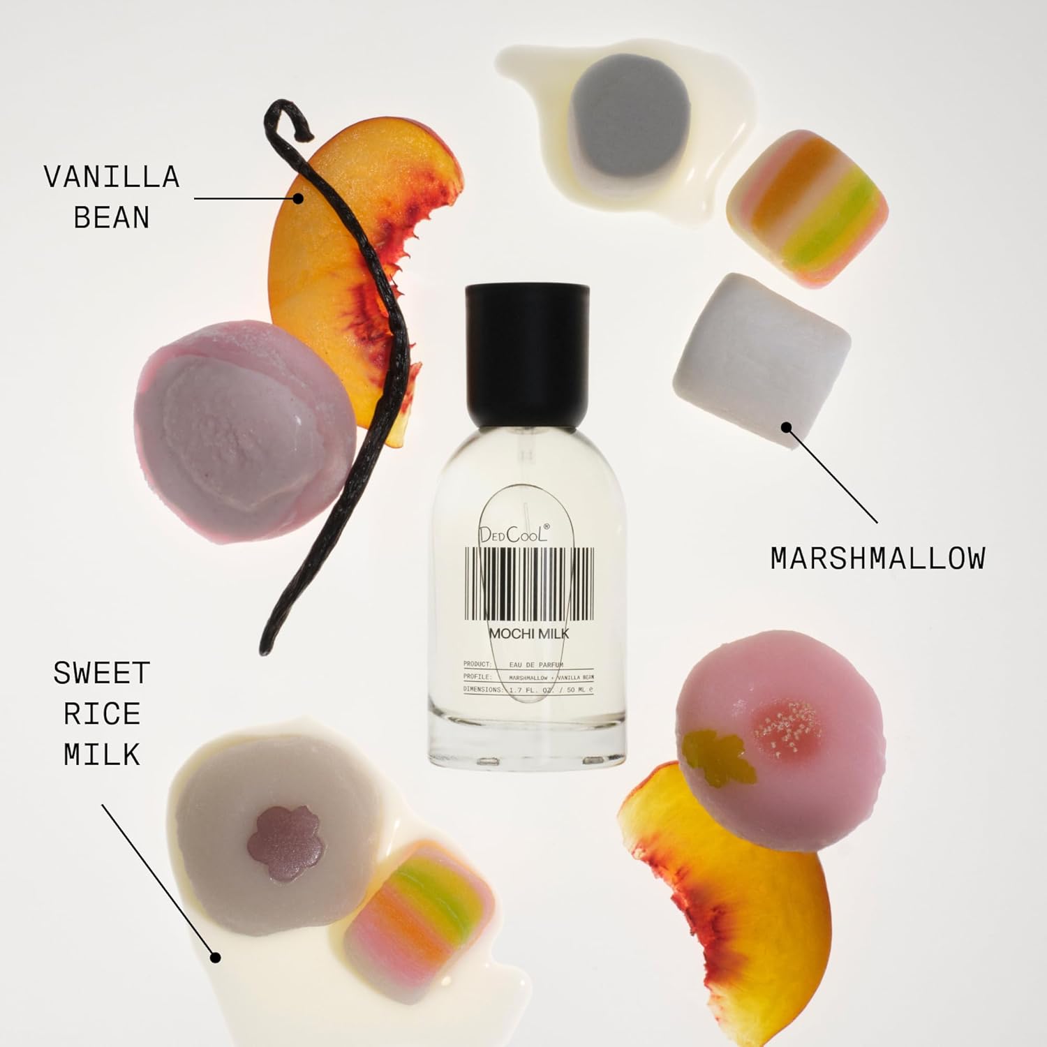 DedCool Eau de Parfum | Mochi Milk | Peach Nectar, Marshmallow & Sweet Rice Milk | Clean Unisex Fragrance | Non-Toxic, Vegan | 1.7 fl oz - Image 4