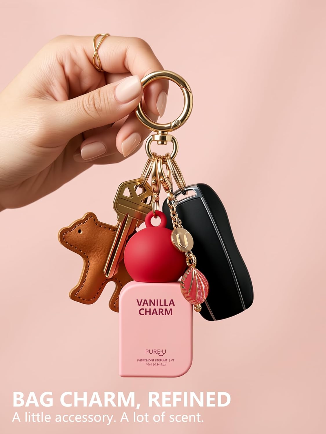 PUREU Creamy Vanilla Sandalwood Pheromone Perfume Oil for Women, Long Lasting Extrait de Parfum Roll On with Clip-on Keychain, Alcohol-Free Sweet Gourmand Travel Size for Date & On-the-Go, 0.34 Fl OZ - Image 4