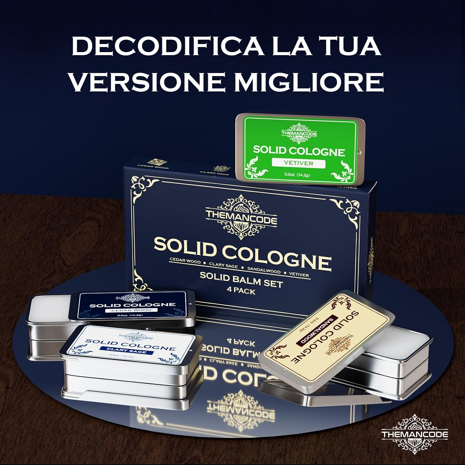 THEMANCODE Solid Cologne for Men, Birthday Gifts for Men, Solid Perfume with Sandalwood, Vetiver, Cedarwood, Sage Scents, 4 Pack - Image 8