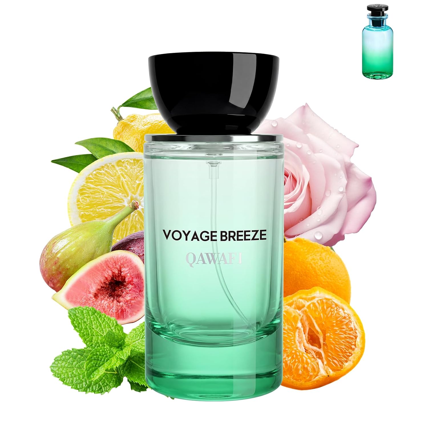 Voyage Breeze Unisex Eau de Parfum Spray, Fresh Citrus Mint and Juicy Fruit, Clean Skin Musk, Long Lasting Summer Spring Perfume, 50ml 1.7fl oz - Image 2