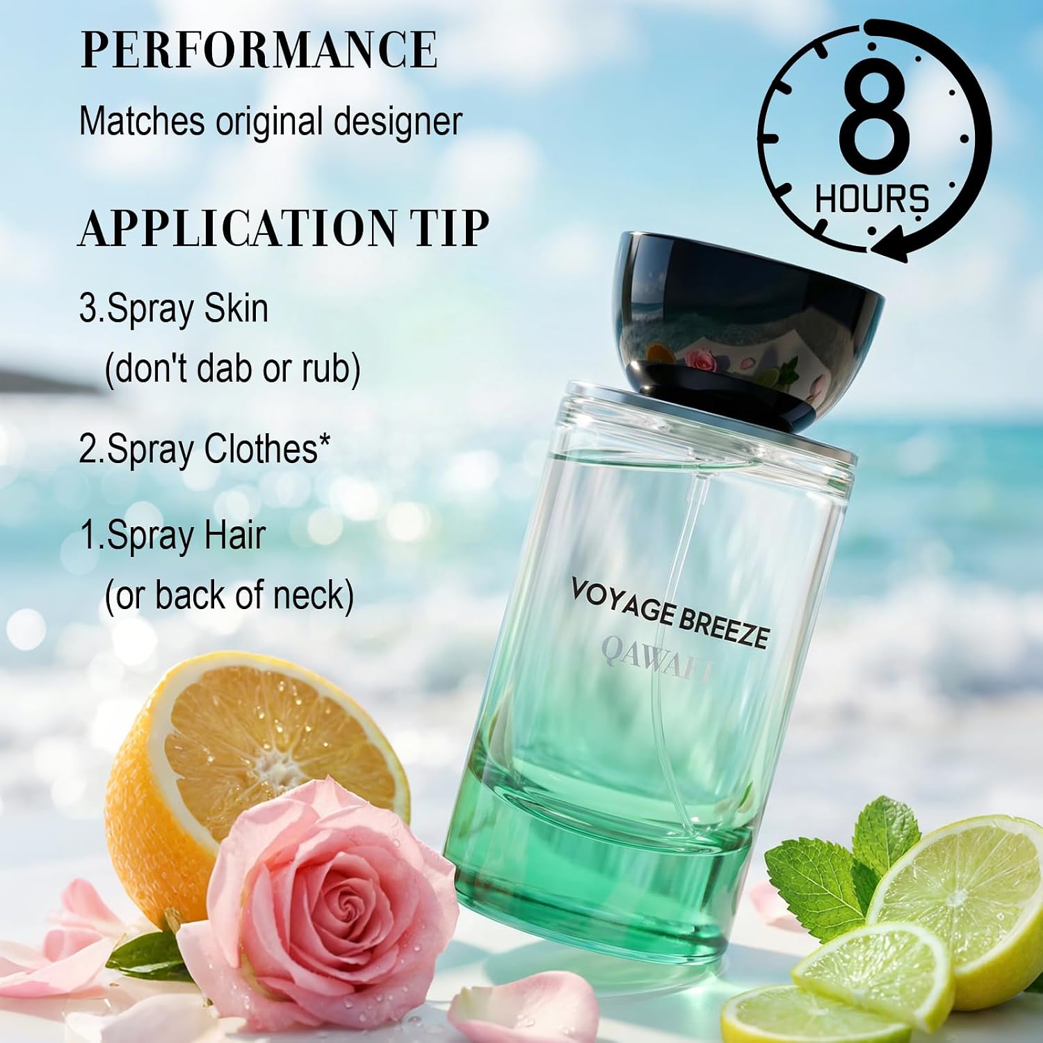 Voyage Breeze Unisex Eau de Parfum Spray, Fresh Citrus Mint and Juicy Fruit, Clean Skin Musk, Long Lasting Summer Spring Perfume, 50ml 1.7fl oz - Image 3