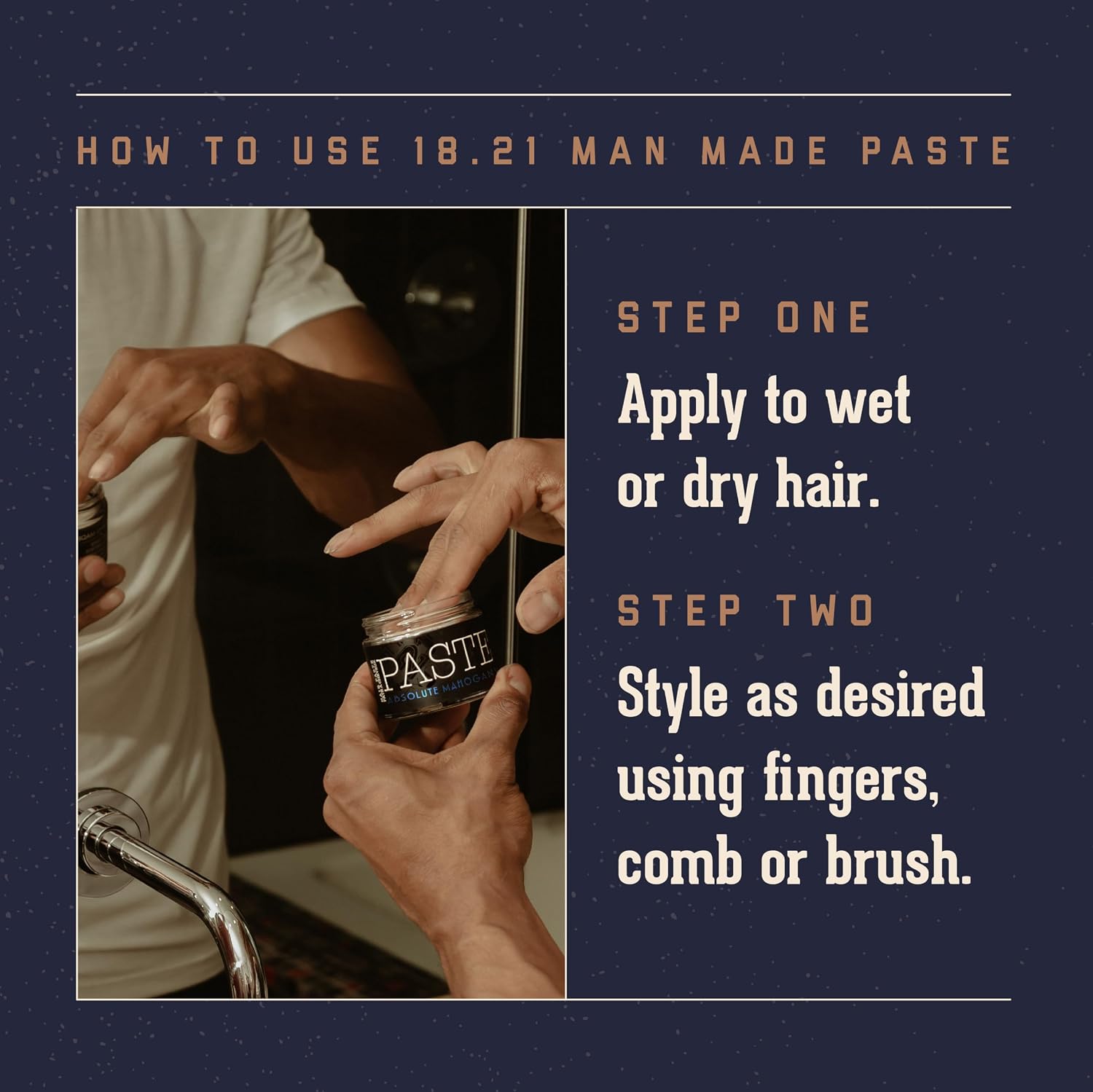 18.21 Man Made Hair Styling Product, 2oz. Absolute Mahogany Scent in Paste with Natural Shine Finish - Image 4