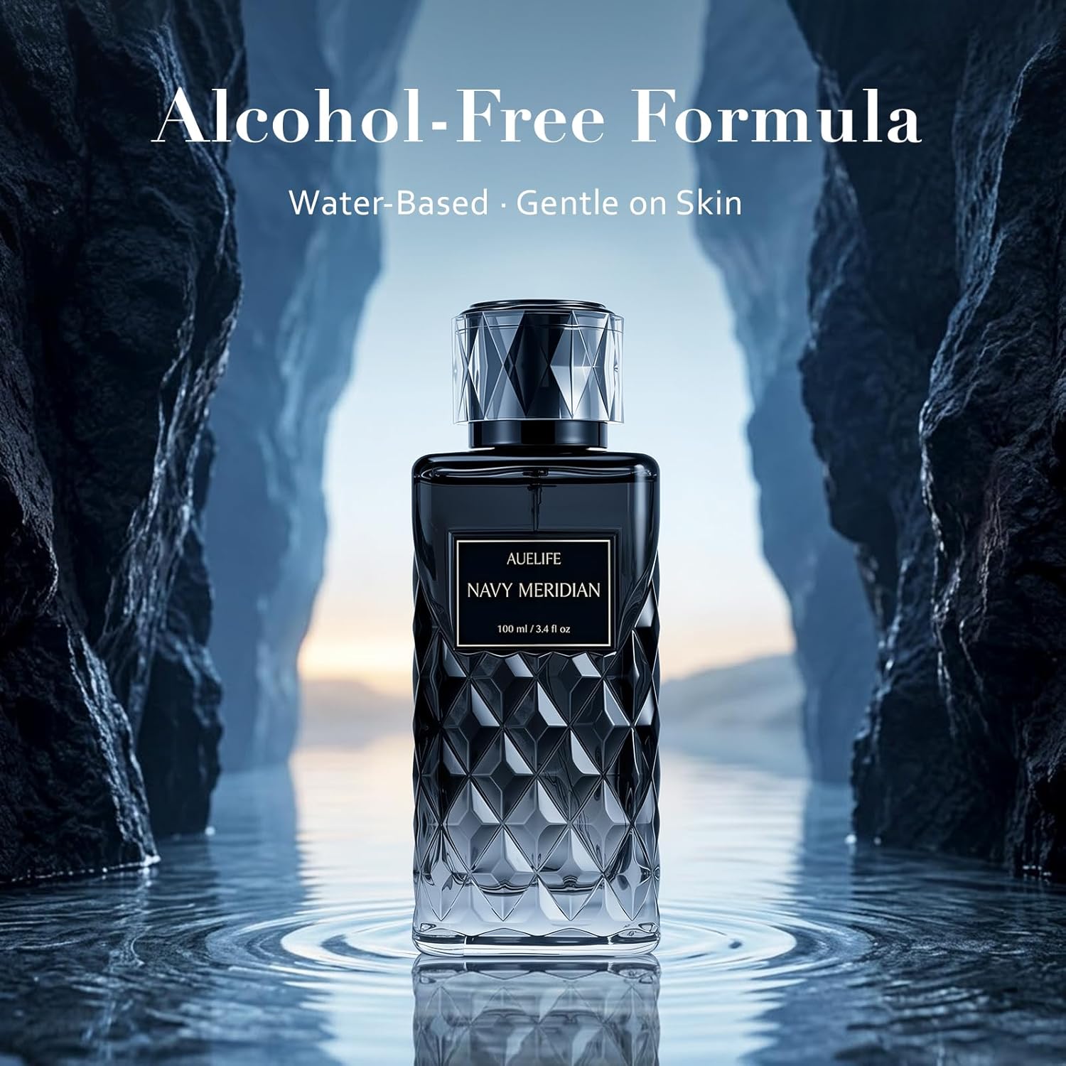Auelife Cologne for Men, Alcohol-Free Long Lasting Perfume Fragrance, Fresh Lemon Citrus & Marine Scent with Cedar, Patchouli & Musk, 100ml / 3.4 Fl Oz, Daily Wear, Father’s Day Gift (NAVY MERIDIAN) - Image 2