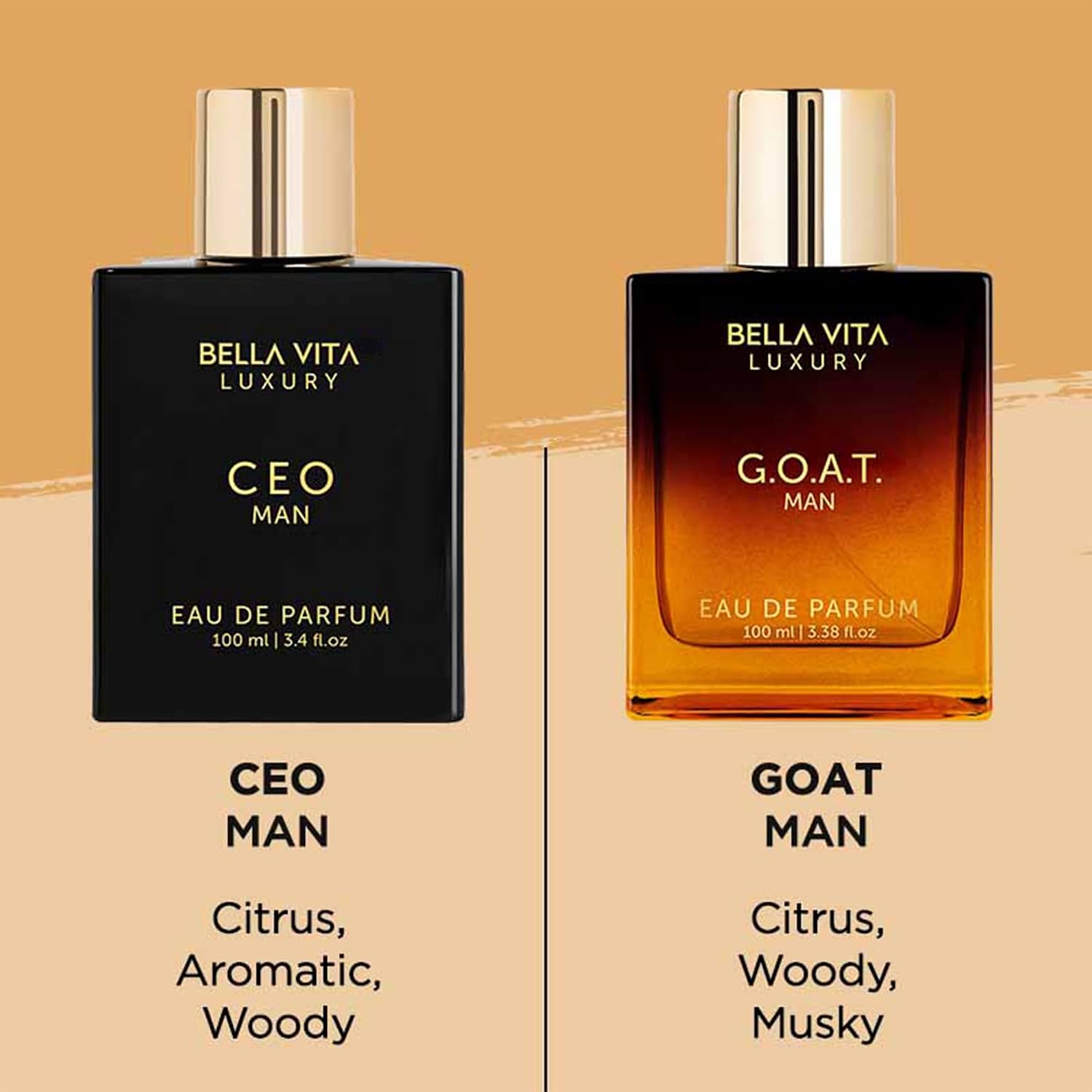 BellaVita Luxury Sigma Male (CEO Man & GOAT Man) Perfume Cologne for Men 2x100ml Combo | Gift for Father's day | Cologne with Lemon, Lavender, Tonka & Agarwood Perfume - Image 2