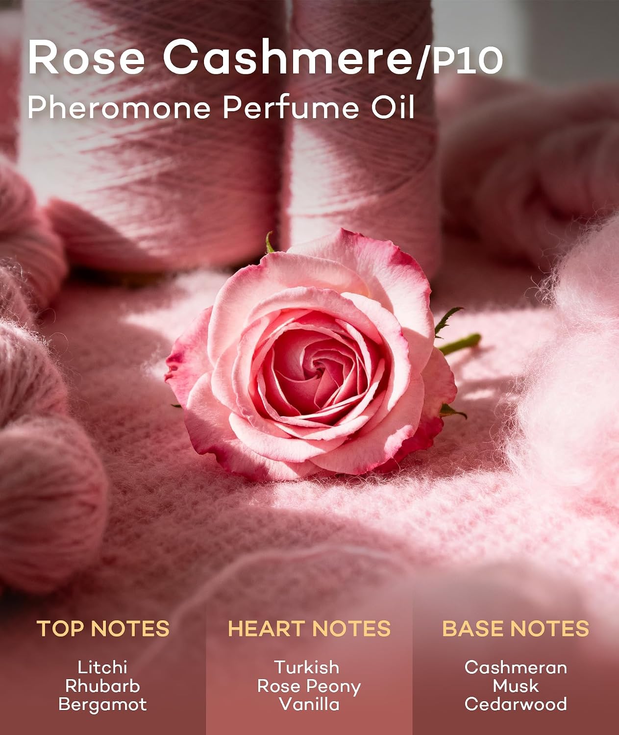 purefittech Pheromones Perfume Oil for Women, Long Lasting Rose Cashmere Roll-on Fragrance, Pure Essential Oil Parfum, 0.34 fl oz (10ml) Travel Size, Made in USA - Image 2