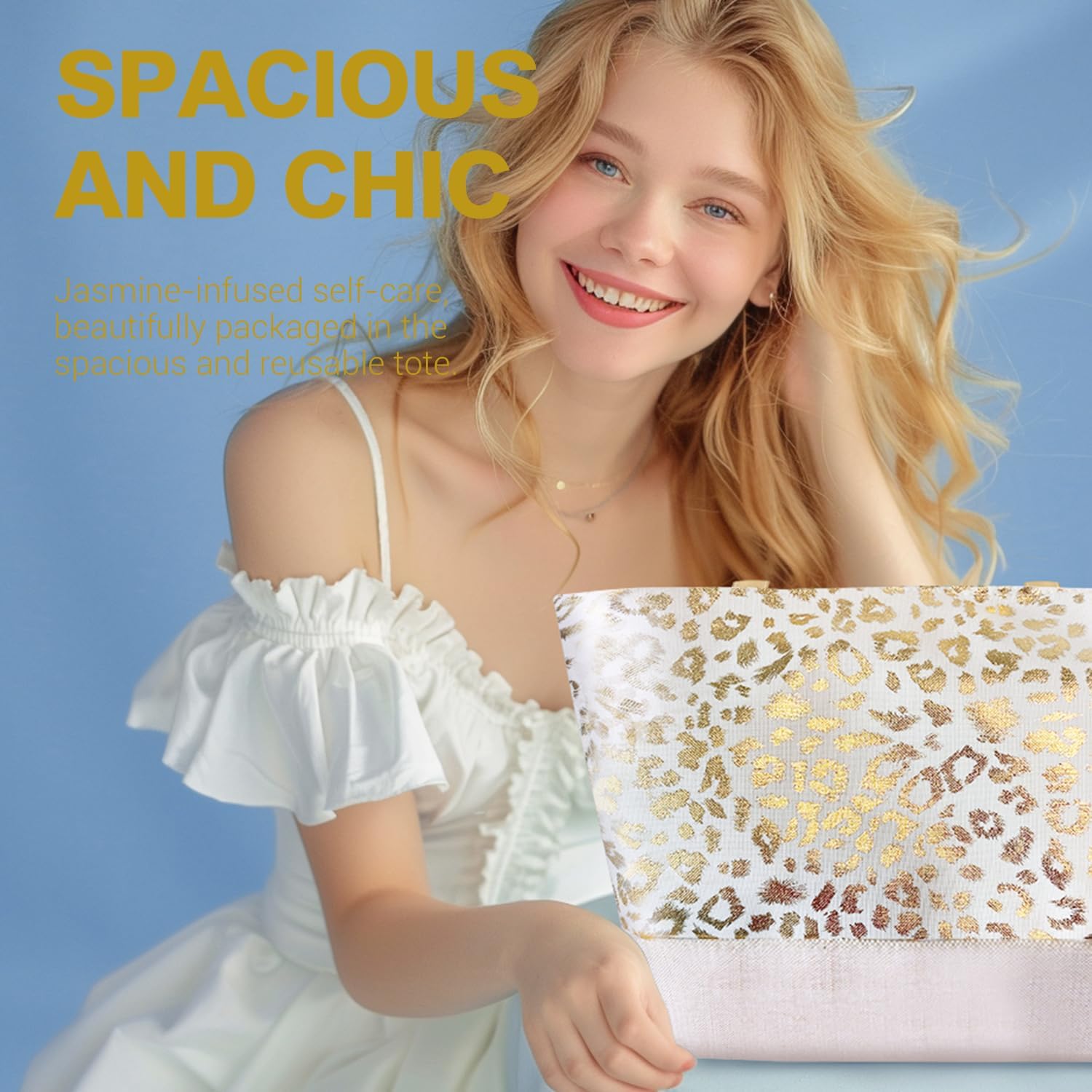 Spa Luxetique Gifts for Women 15pcs White Jasmine Gift Baskets for Women Luxury Relaxing Spa Kit with Tote Bag Birthday Gifts for Mom Friend Sister Wife Grandma Mothers Day Gift for Her - Image 4