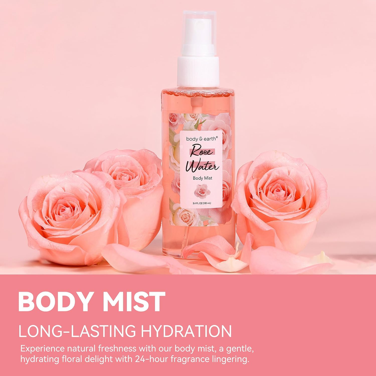 BODY & EARTH Gift Set - Spa Sets for Women, Perfume, Body Lotion, and Scrub in a Rose Water Box - Perfect Birthday Gifts for Mom Girlfriend Her - Image 4