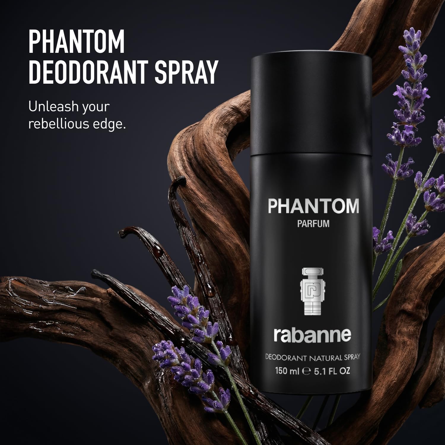 Rabanne Phantom Parfum Gift Set for Men - Discover Long Lasting Aromatic Woody Amber Parfum Fragrance + Deodorant Spray & Travel Cologne Spray - Father's Day, 3 Piece - Image 6