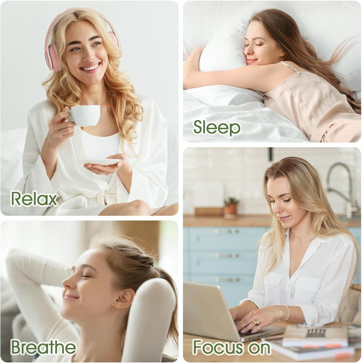 Essential Oils Roll On Set - (Relax, Sleep, Breathe, Focus on) Aromatherapy Oil with Roller Ball, Essential Oils for Skin - Self Care Gift for Women - Image 4