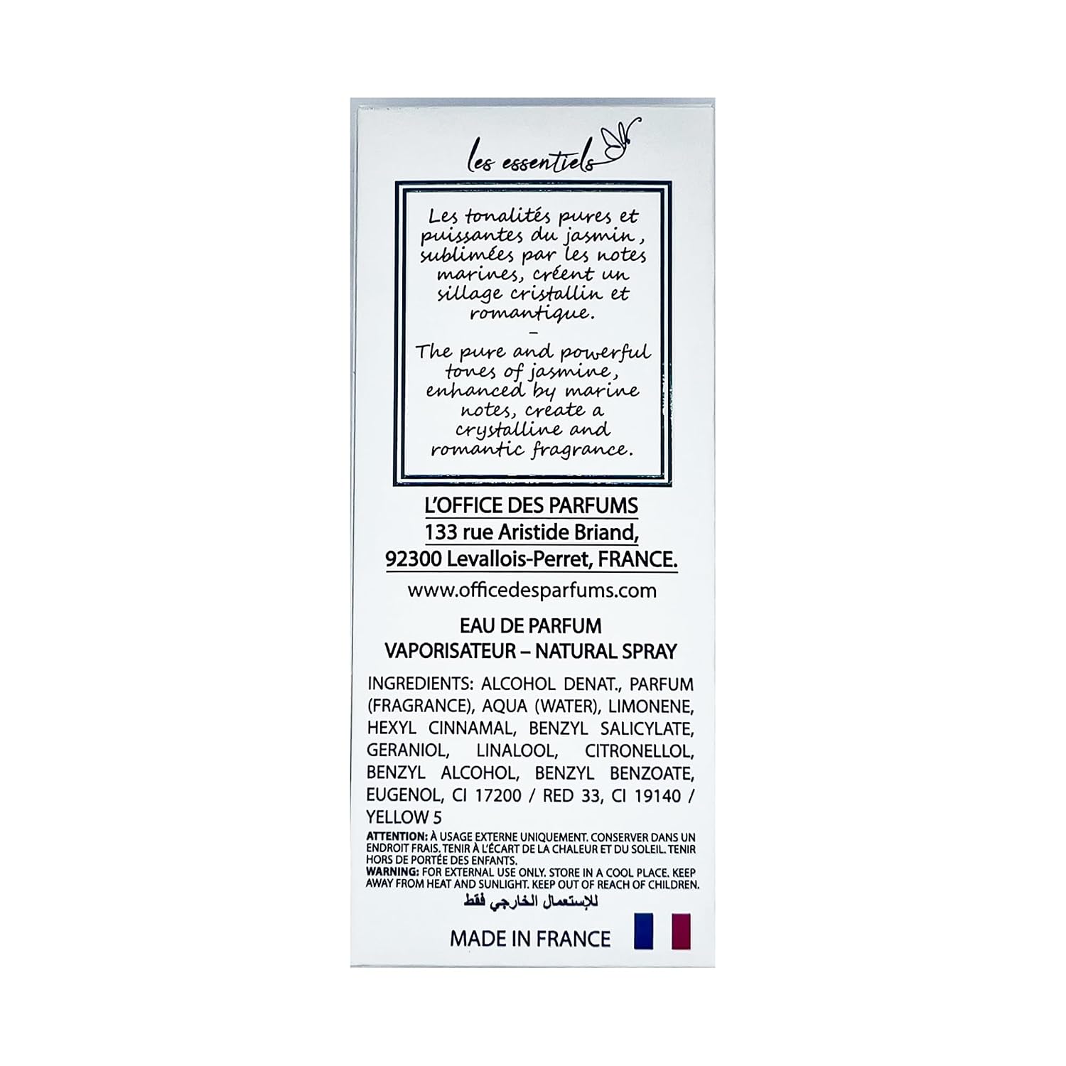 Les Essentiels Jasmin - Perfume for Women - Floral Fragrance - Vanilla Perfume with Jasmine, Marine Notes, and Green Notes - 2.7 oz - Image 6