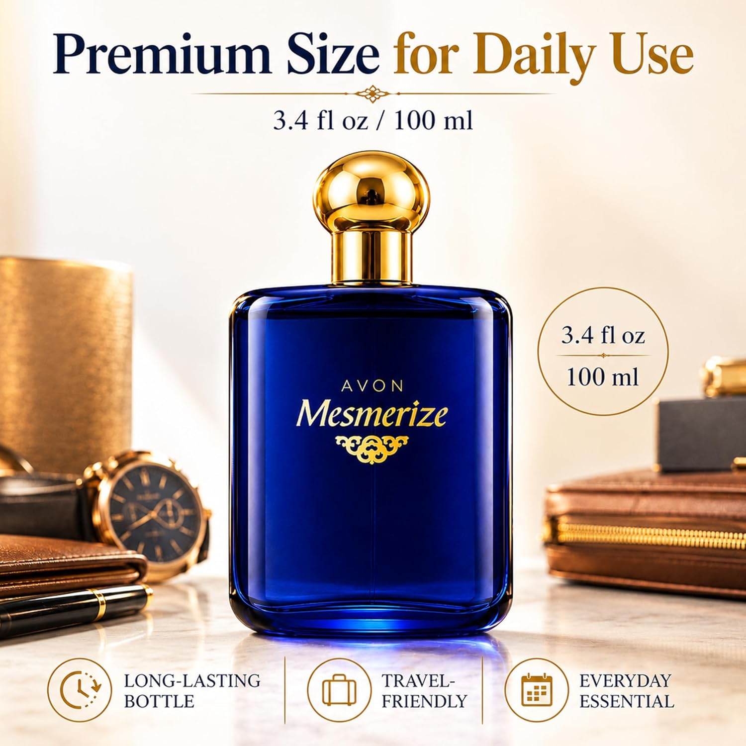 AVON Mesmerize Cologne Spray — Long-Lasting Cologne for Men with Sandalwood & Warm Amber — Classic Signature Mens Cologne, Perfume for Men, Everyday Wear & Gifting, 3.4 fl oz Travel Size - Image 9