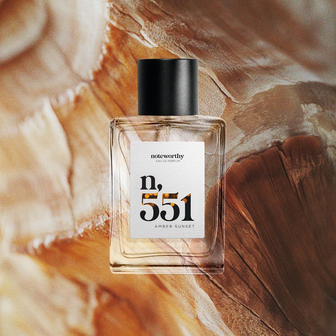 Noteworthy n,551 Amber Sunset Eau De Parfum – Lily of the Valley, Amber, Sandalwood | Sophisticated, Warm Fragrance for Any Occasion | Long-lasting Unisex Perfume for Women & Men (100ml) - Image 5