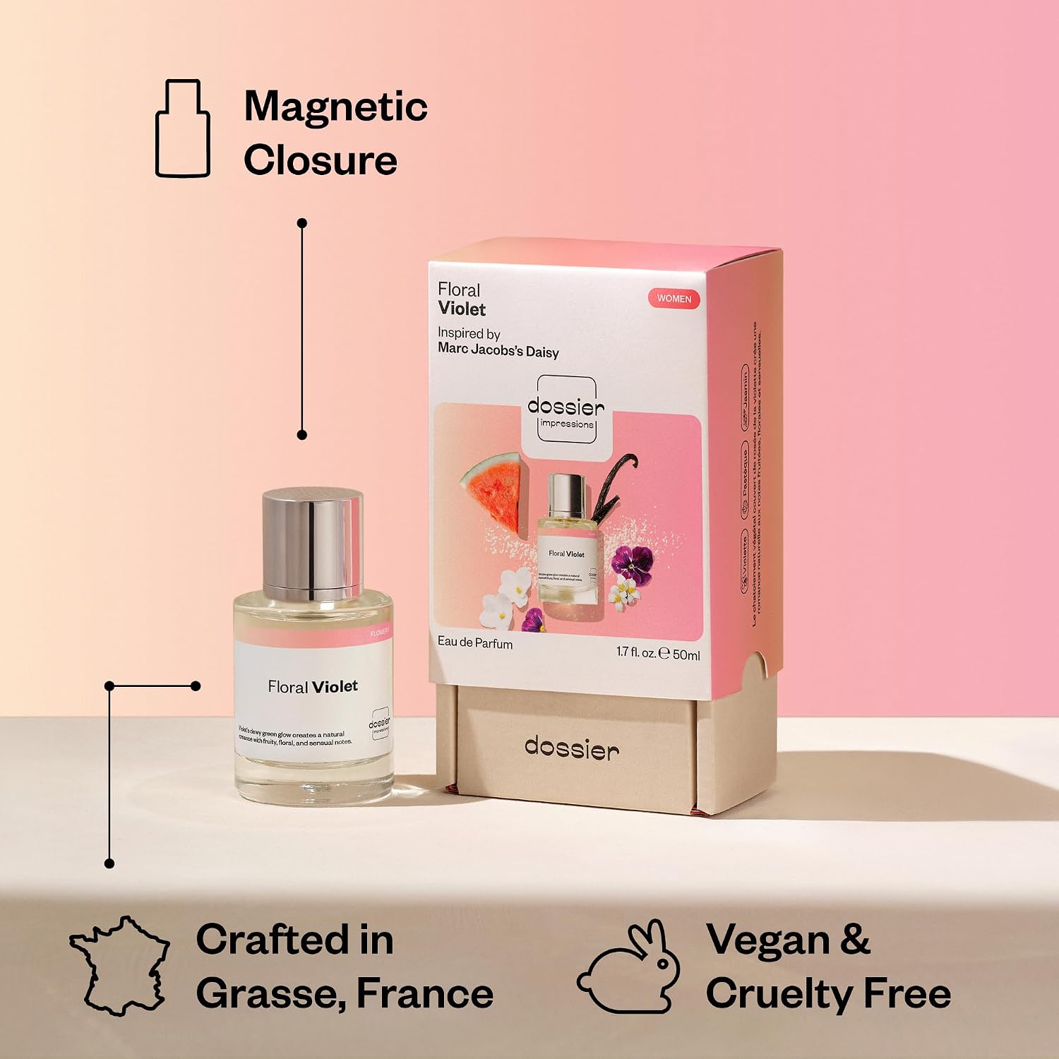 Dossier - Floral Violet - Eau de Parfum - Inspired by Daisy - Long-Lasting Fragrance - Feminine - 1.7 fl oz (50ml) - Image 5