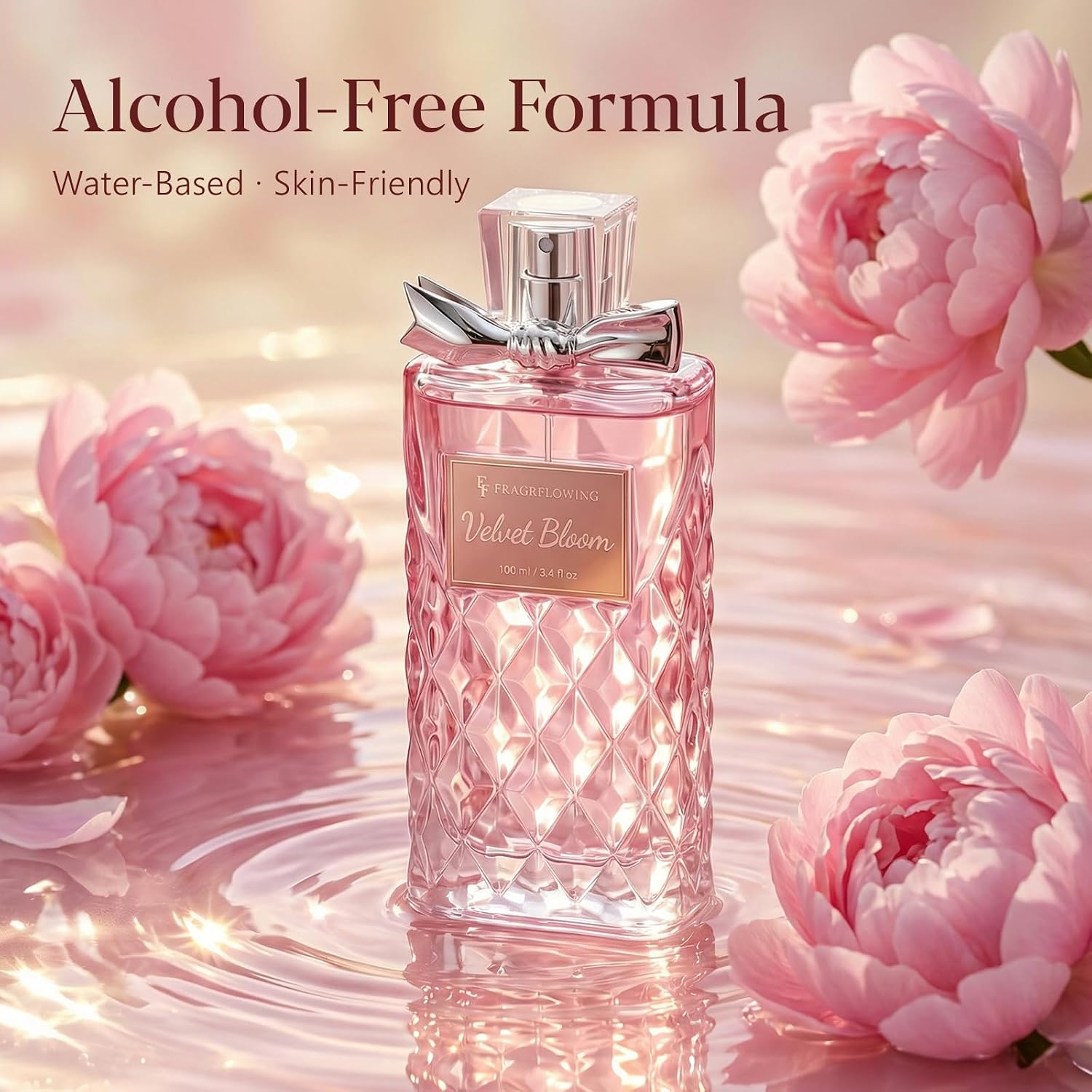 Perfume for Women, Alcohol-Free Long Lasting Floral Fragrance, Light & Soft Scent with Rose, Jasmine & Peony, Peach, Patchouli & Musk Base, 100ml / 3.4 fl oz, Gift for Women & Moms (Velvet Bloom) - Image 2