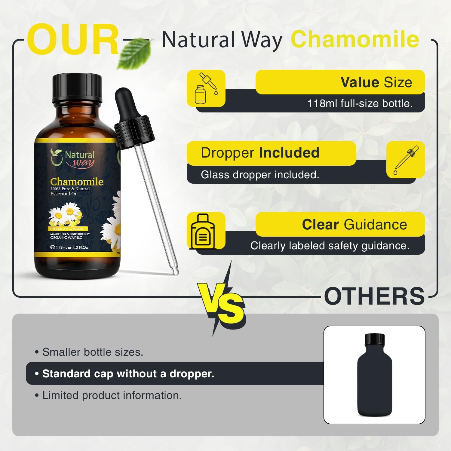 Chamomile Essential Oil | Pure Aromatherapy Oil for Diffusers, Hair Growth, Skin, Scalp Care, Massage | Refreshing Hair Oil for Women & Men | Natural Essential Oil for Diffuser | 4 Fl Oz (120 mL) - Image 9