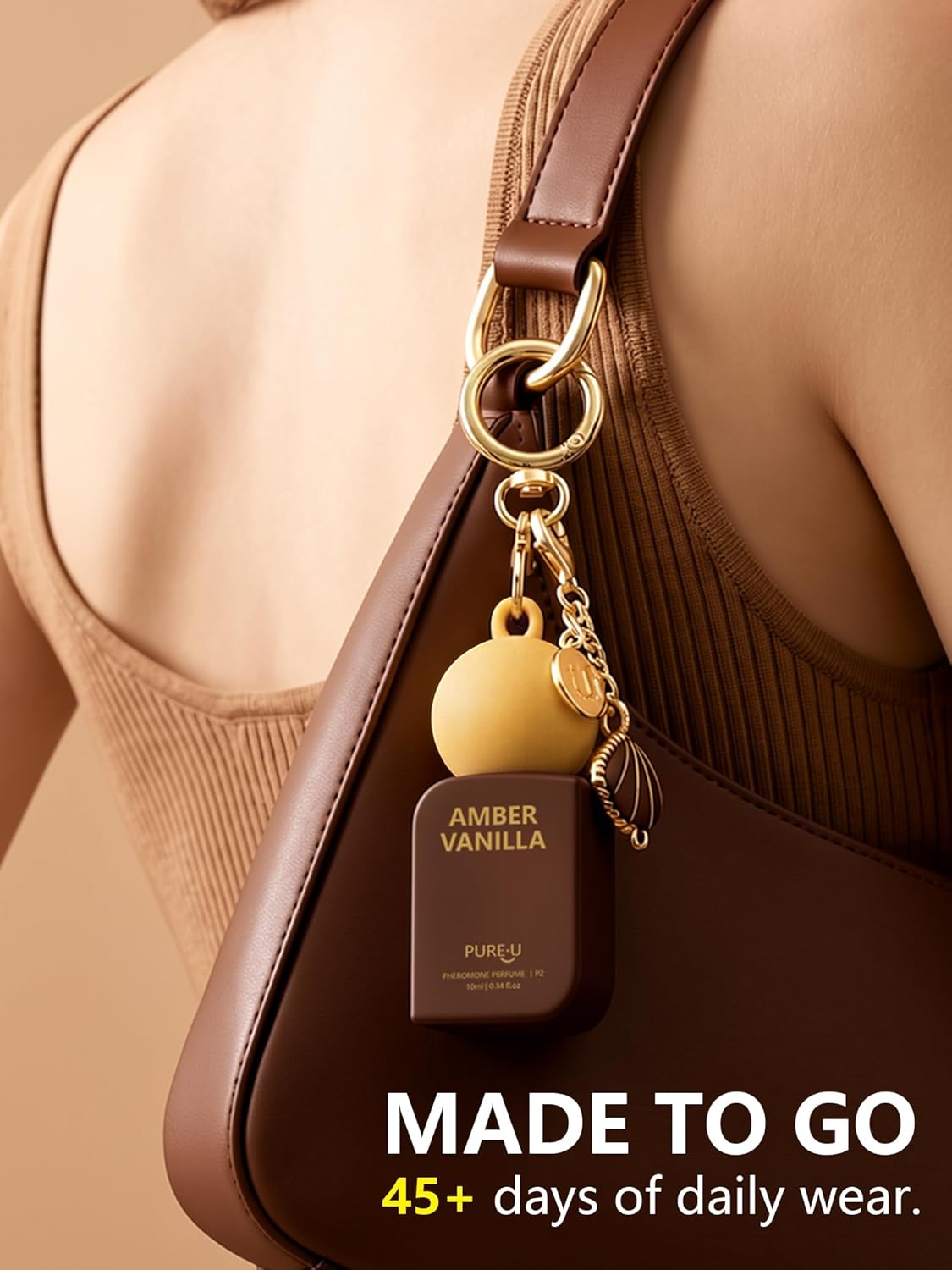 PUREU Amber Vanilla Pheromone Perfume Oil for Women, Long Lasting Extrait de Parfum Roll On with Clip-on Keychain, Alcohol Free Portable Travel Size Fragrance for Date Night & On-the-Go, 0.34 Fl OZ - Image 4