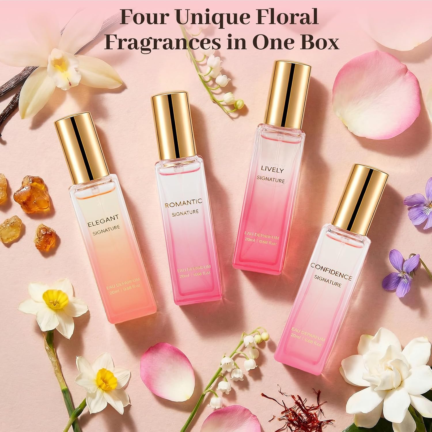 Perfume Gift Set for Women, 4x20ml Travel Size Perfume, Fresh Floral Fruity Fragrance Set, Eau de Parfum Spray, Gift Set for Women, Girlfriend & Mom - Image 5