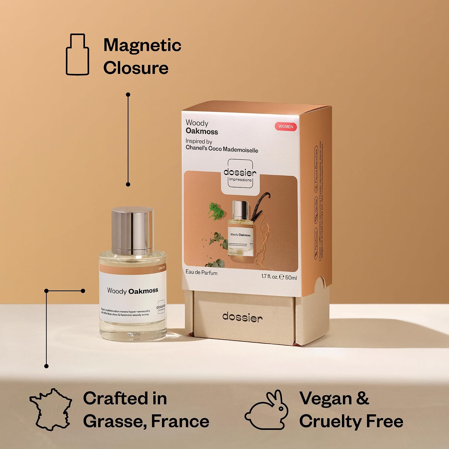 Dossier - Woody Oakmoss - Eau de Parfum - Inspired by Coco Mademoiselle - Long-Lasting Fragrance - Feminine - 1.7 fl oz (50ml) - Image 5