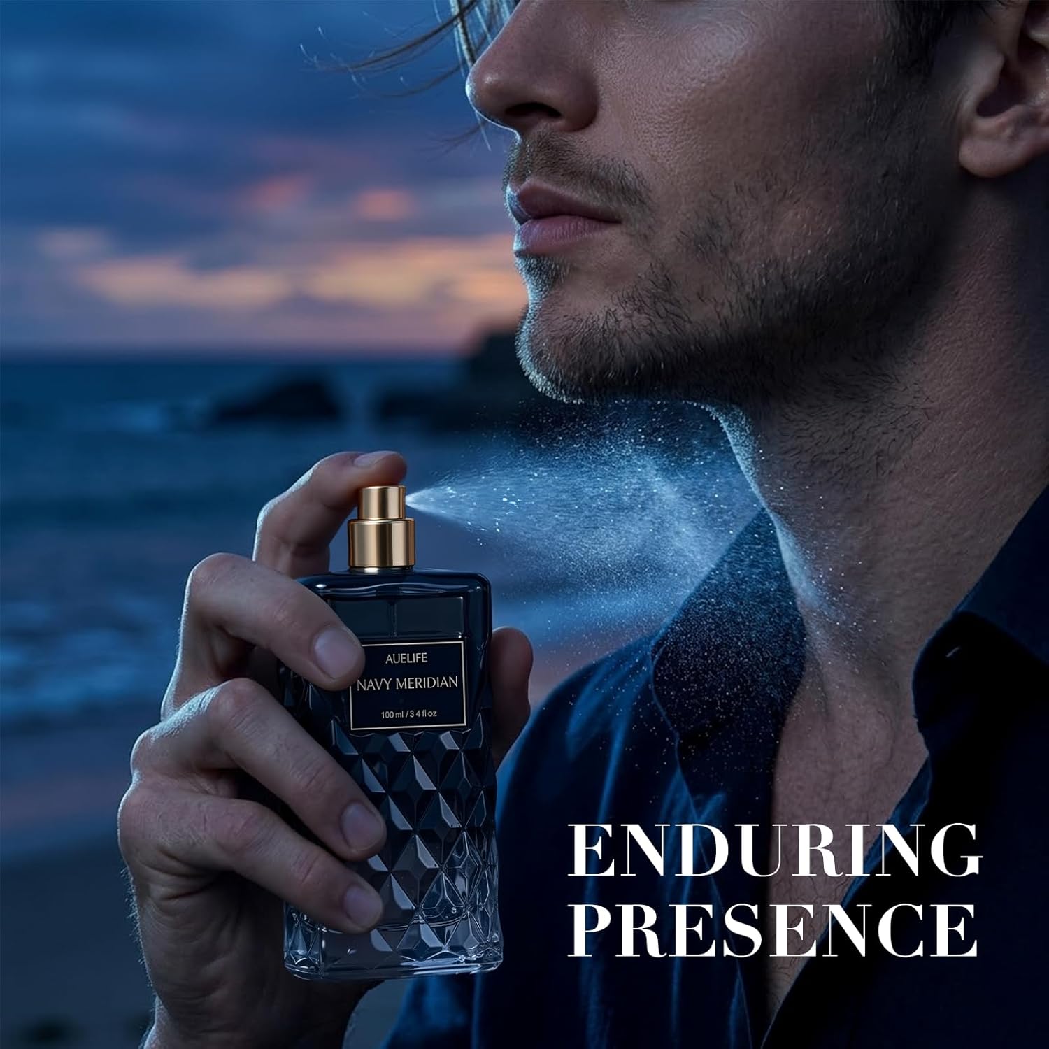 Auelife Cologne for Men, Alcohol-Free Long Lasting Perfume Fragrance, Fresh Lemon Citrus & Marine Scent with Cedar, Patchouli & Musk, 100ml / 3.4 Fl Oz, Daily Wear, Father’s Day Gift (NAVY MERIDIAN) - Image 4