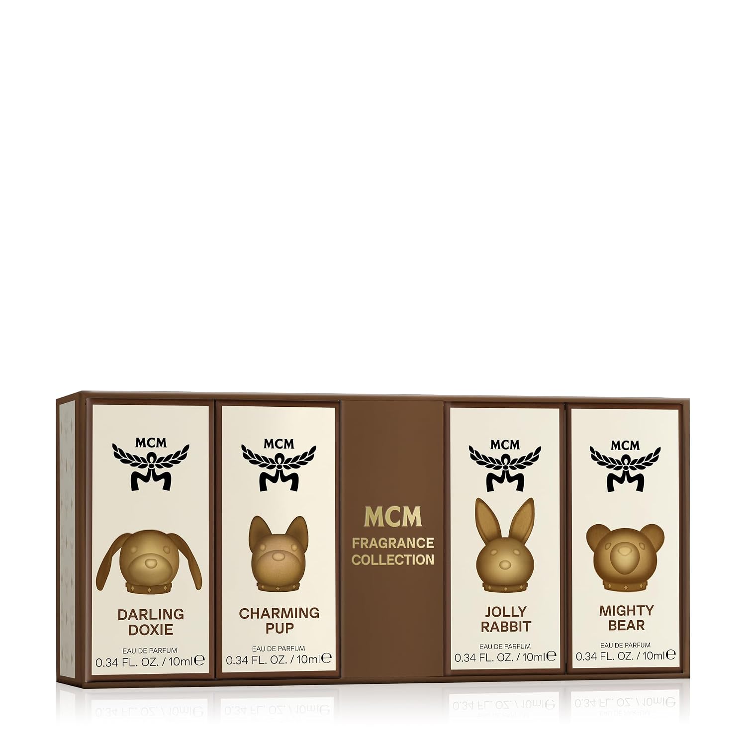 MCM Fragrance Collection Eau de Parfum Mini Gift Set (Darling Doxie, Charming Pup, Jolly Rabbit, and Mighty Bear) - 4 x 0.34 Fl. Oz. Perfume Spray