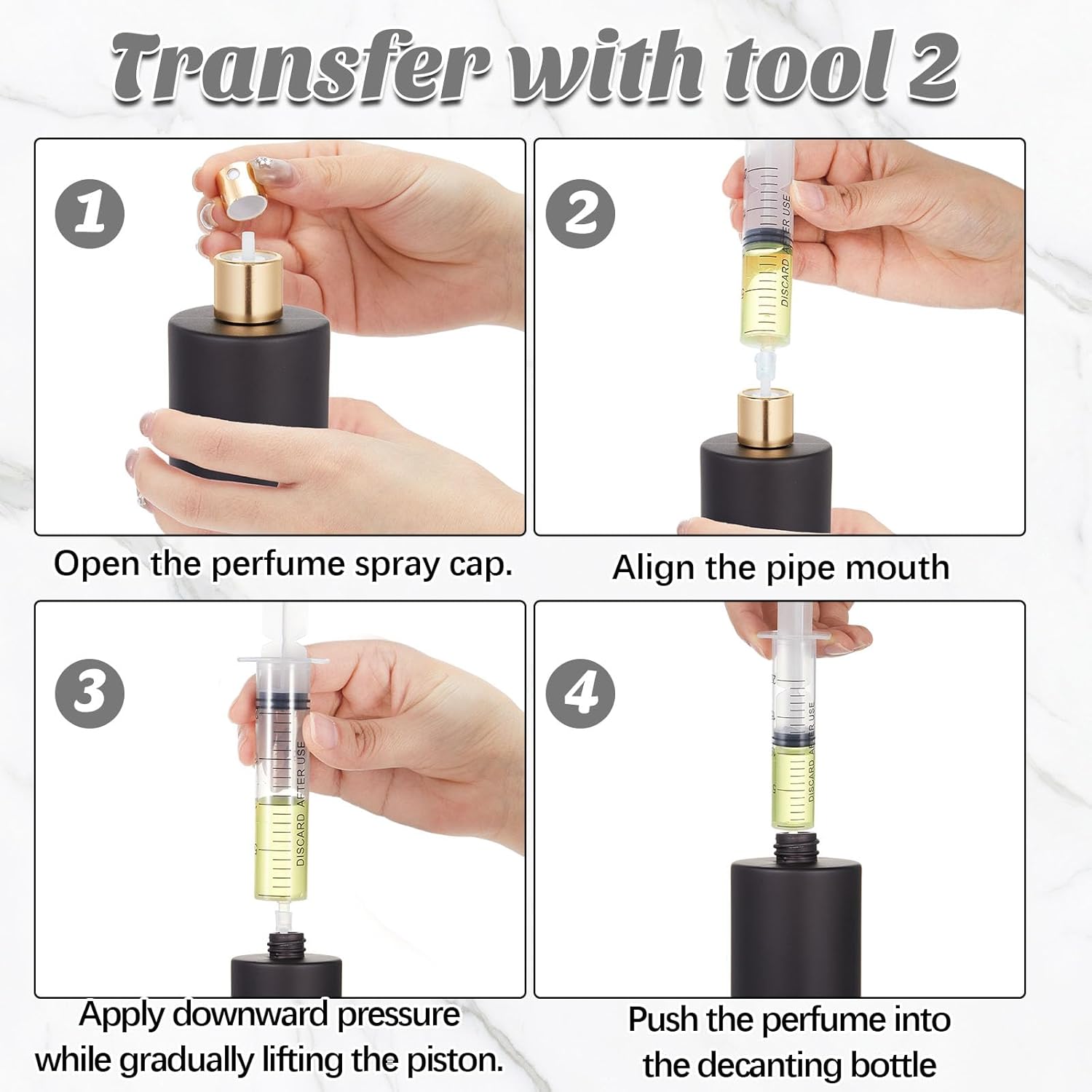 Teenyyou 12 Pack 50 ml Glass Perfume Bottles and Refill Tools Set, Travel Perfume Atomizer Spray Bottles, Portable Empty Refillable Atomizer Decanters with Dispenser Transfer Kit (Black) - Image 4