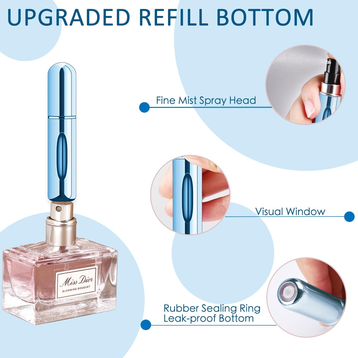 10 PCS Refillable Mini Perfume Atomizer Bottles, 5ml Portable Small Size Perfume Spray Bottles, Multicolor Aluminum Refill Scent Pump Case for Traveling and Outgoing, Pack of 5 Matte & 5 Glossy - Image 4