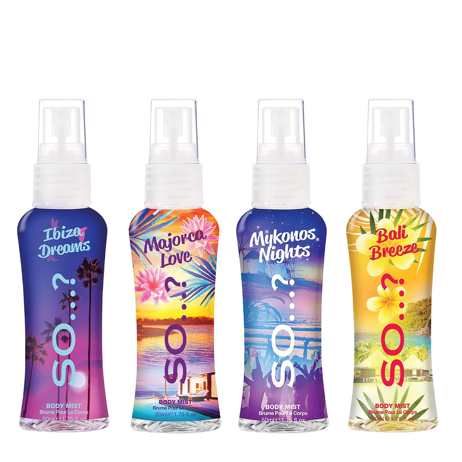 So...? Escapes Body Mist Set - Perfumes for Women - Everyday Body Spray for Women - Vegan, Cruelty Free Fragrances - Travel Size Gift Set - 4 pcs - Image 2