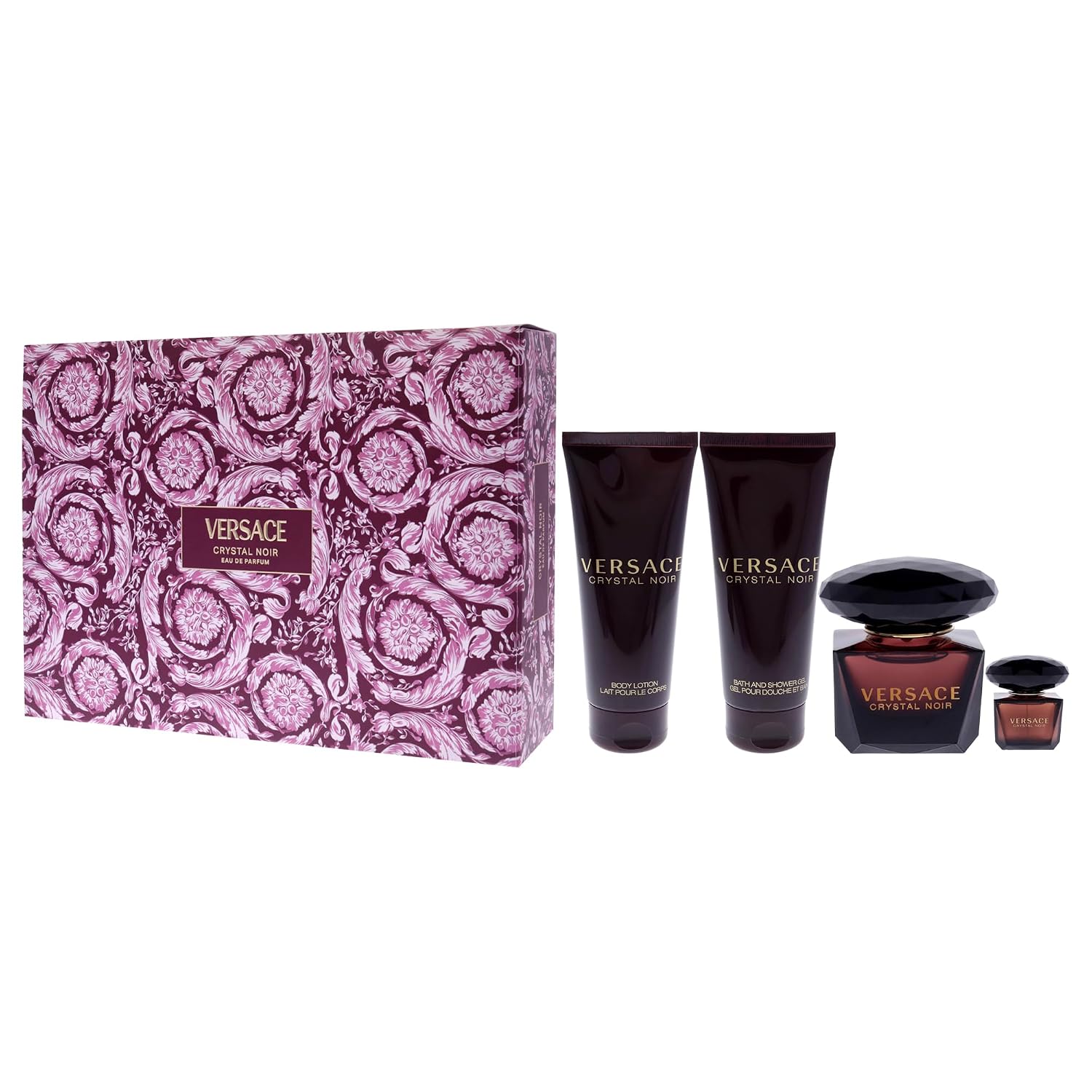 Versace Crystal Noir by Versace for Women 4 Piece Set Includes: 3.0 oz Eau de Parfum Spray + 3.4 oz Bath and Shower Gel + 3.4 oz Body Lotion + 0.17 oz Eau de Parfum - Image 4