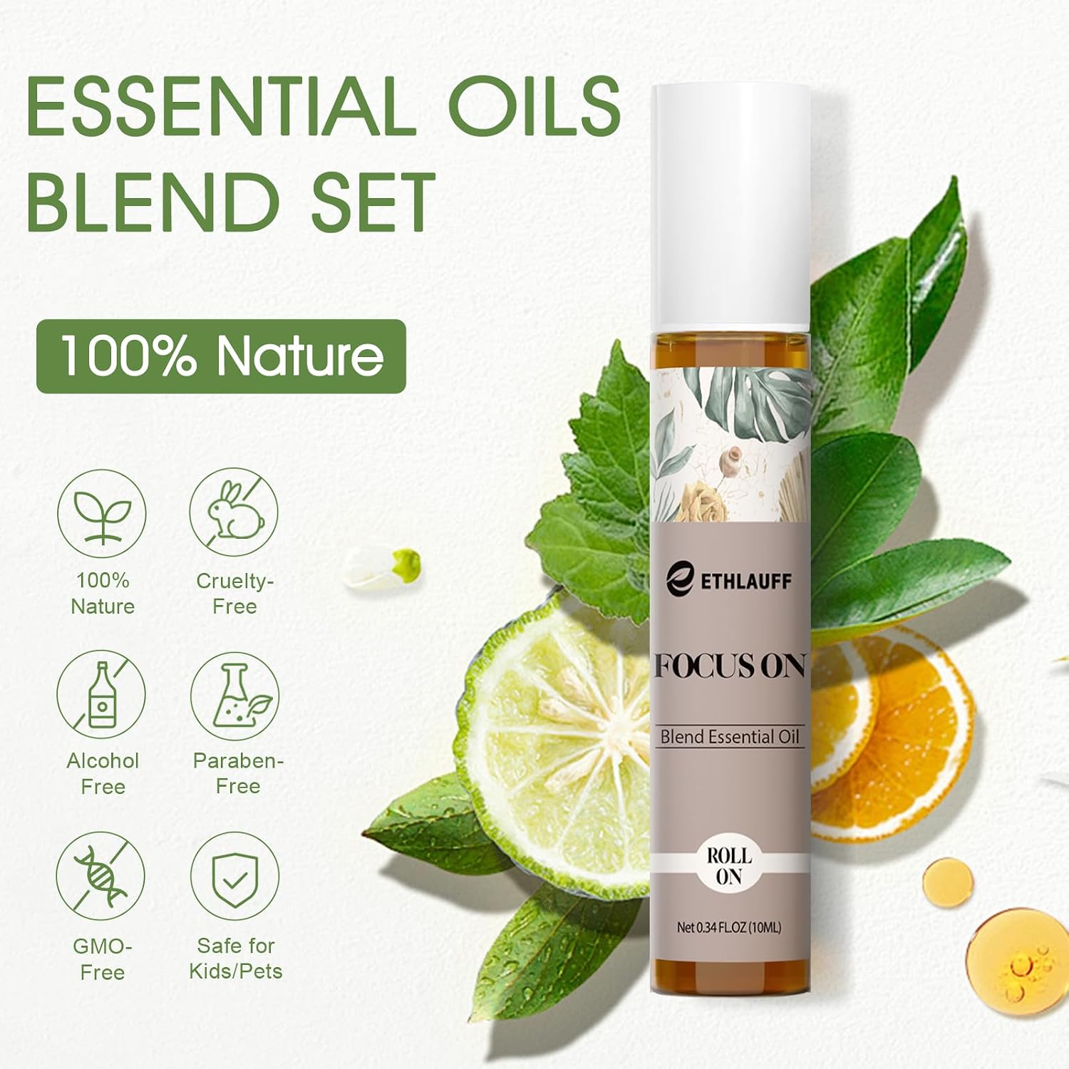 Essential Oils Roll On Set - (Relax, Sleep, Breathe, Focus on) Aromatherapy Oil with Roller Ball, Essential Oils for Skin - Self Care Gift for Women - Image 2